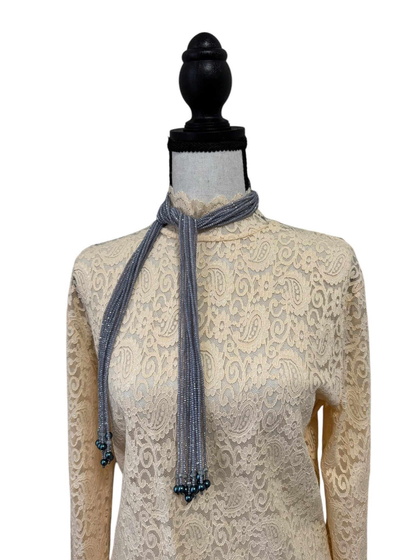 Crystal Scarf Lilac Multiway Drape Style Statement Necklace