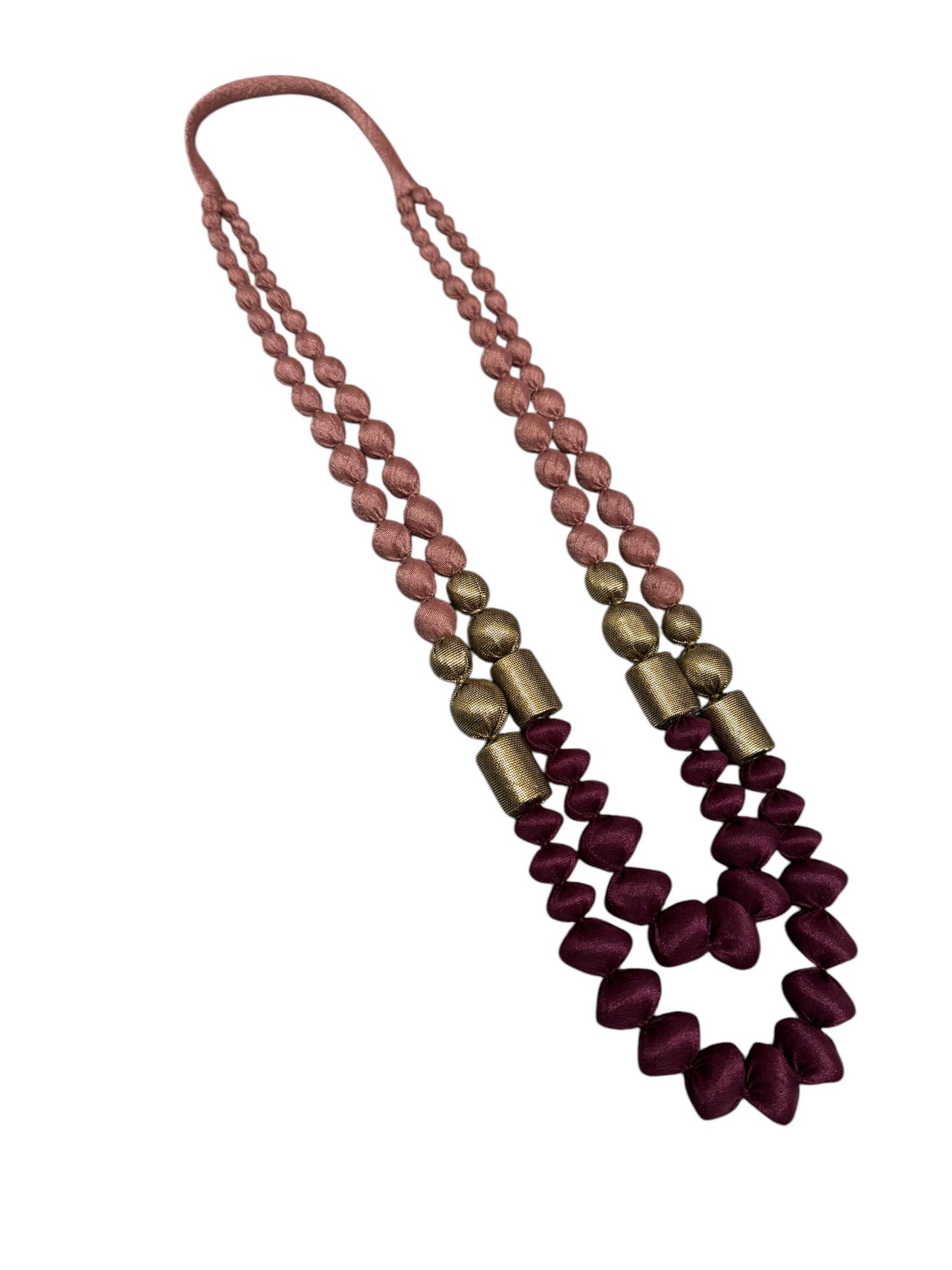 Tissue Silk Textile 2 Layer Necklace
