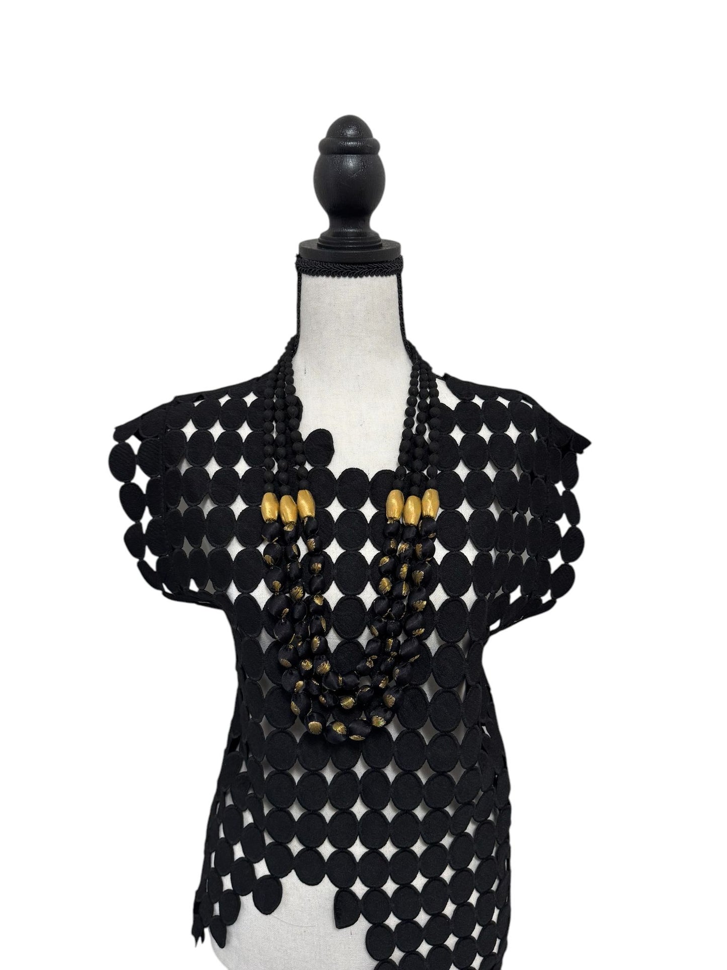 Jamawar Tissue Silk Textile 3 Layer Necklace