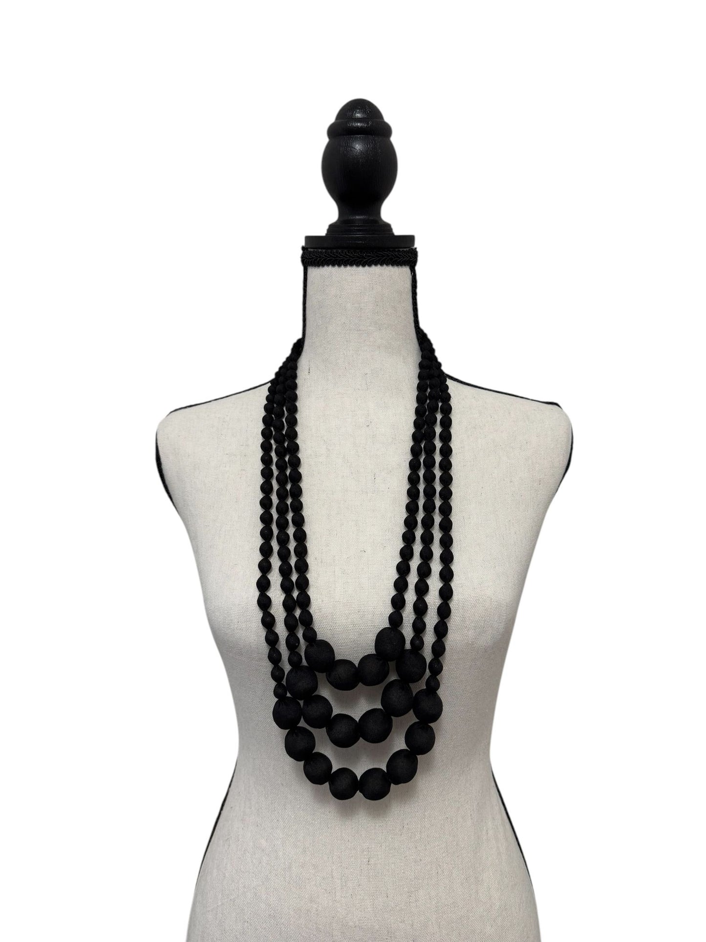 Silk Textile 3 Layer Necklace