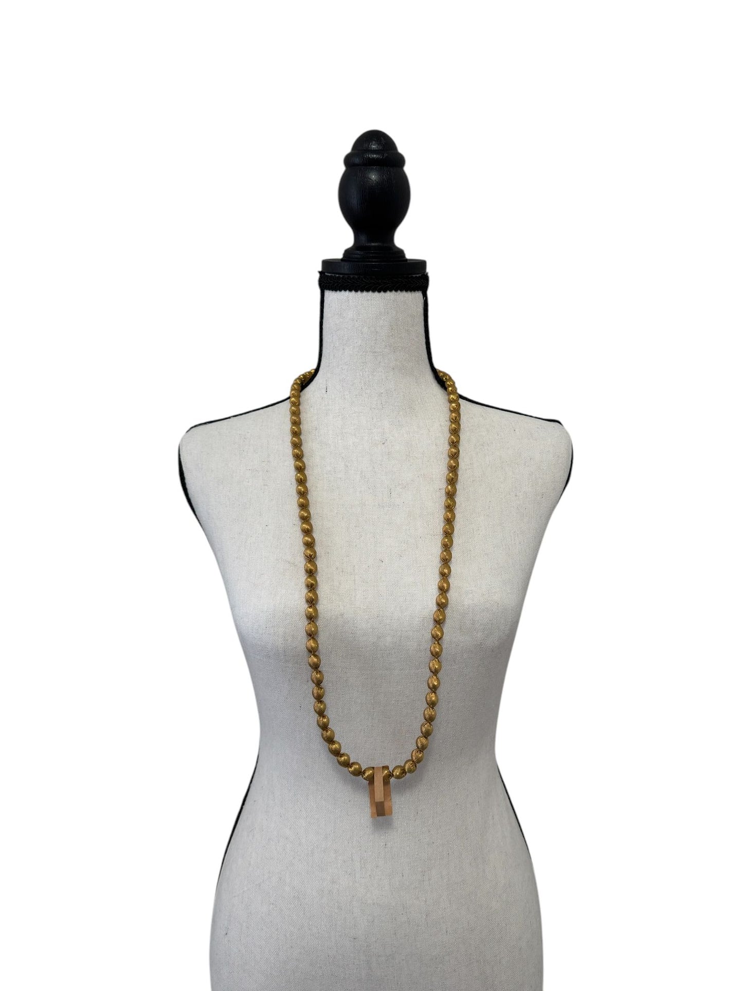Tissue Silk Textile 5 Individual Lines Grouped Necklace