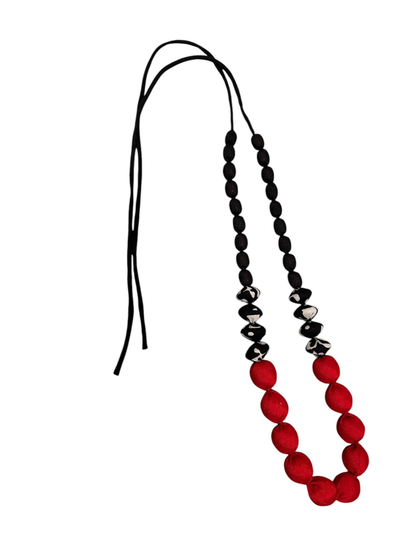 Silk Textile Adjustable Tie-Up Single Line Necklace