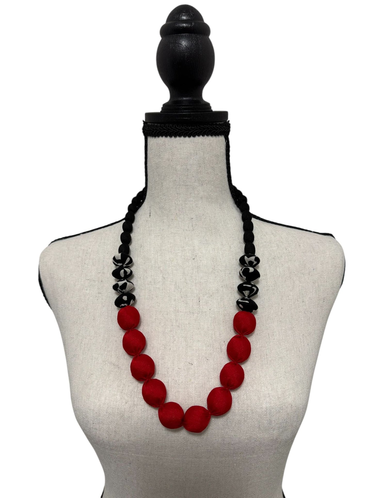 Silk Textile Adjustable Tie-Up Single Line Necklace