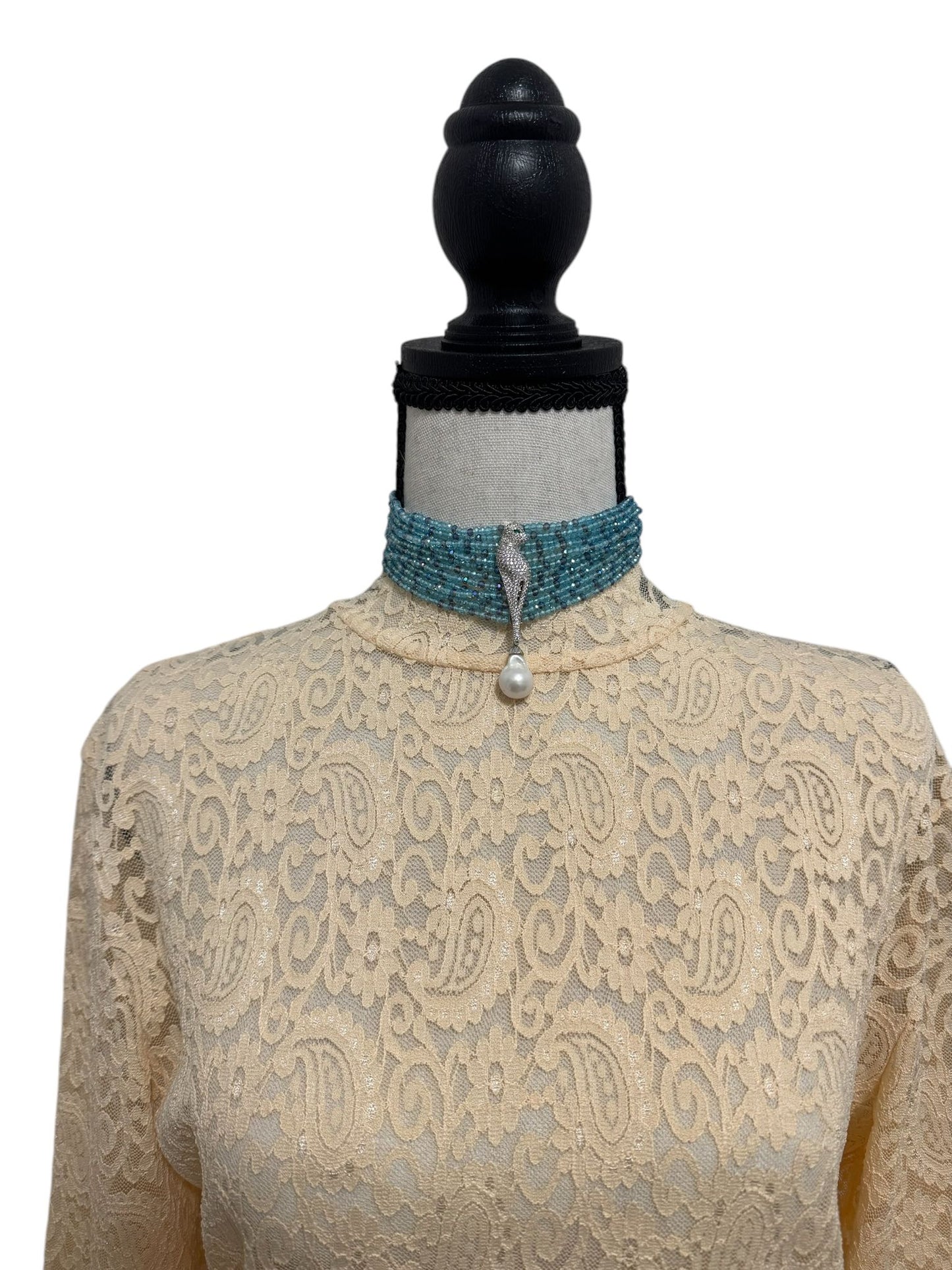 Crystal Chocker with Zircon Pendant