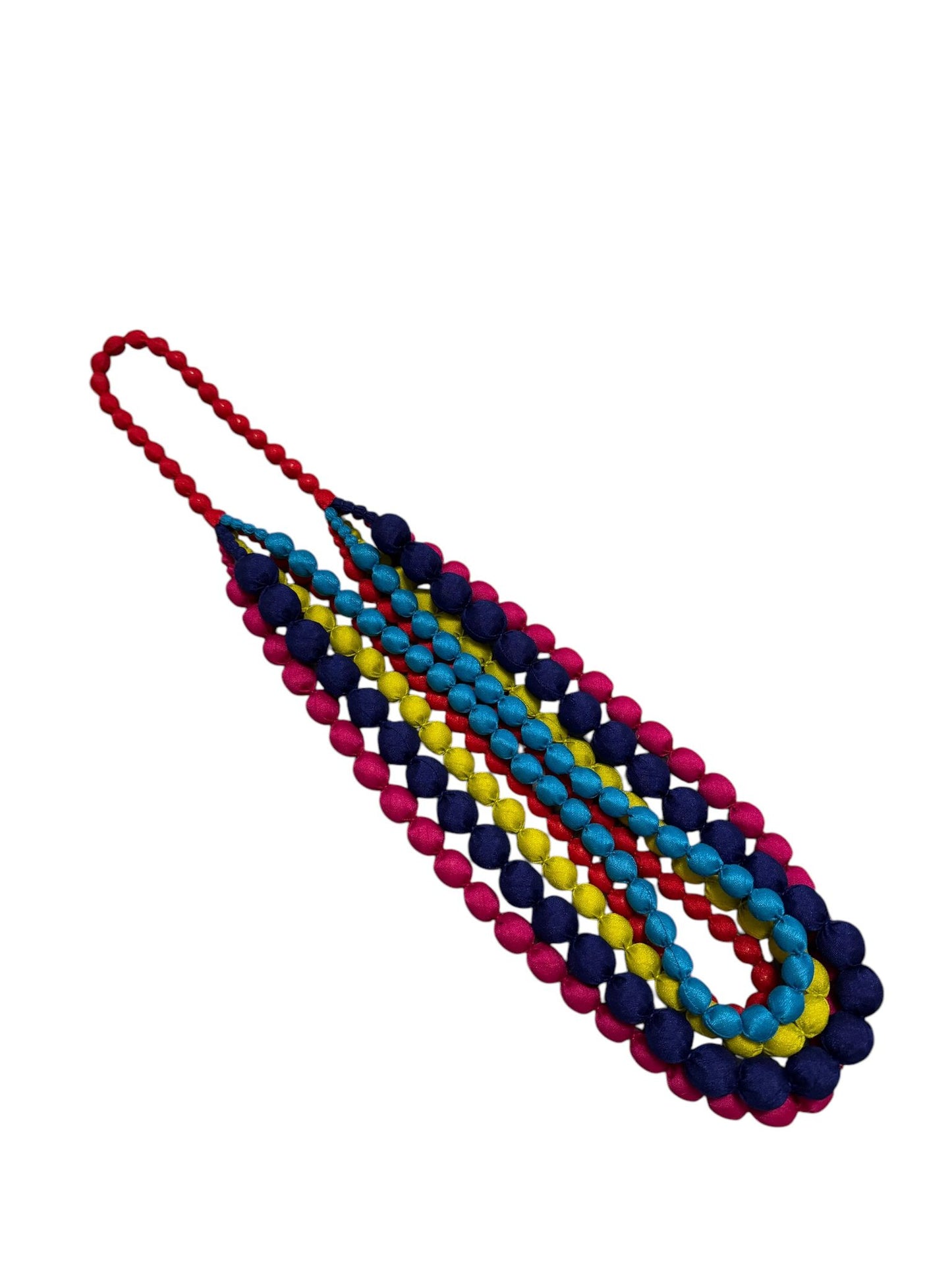 Silk Textile 5 Layer Multicolor Necklace