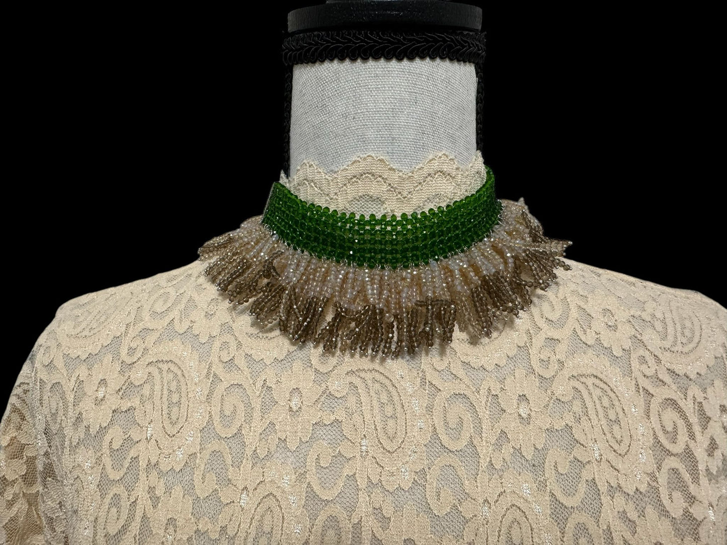 Crystal Woven Choker Brown