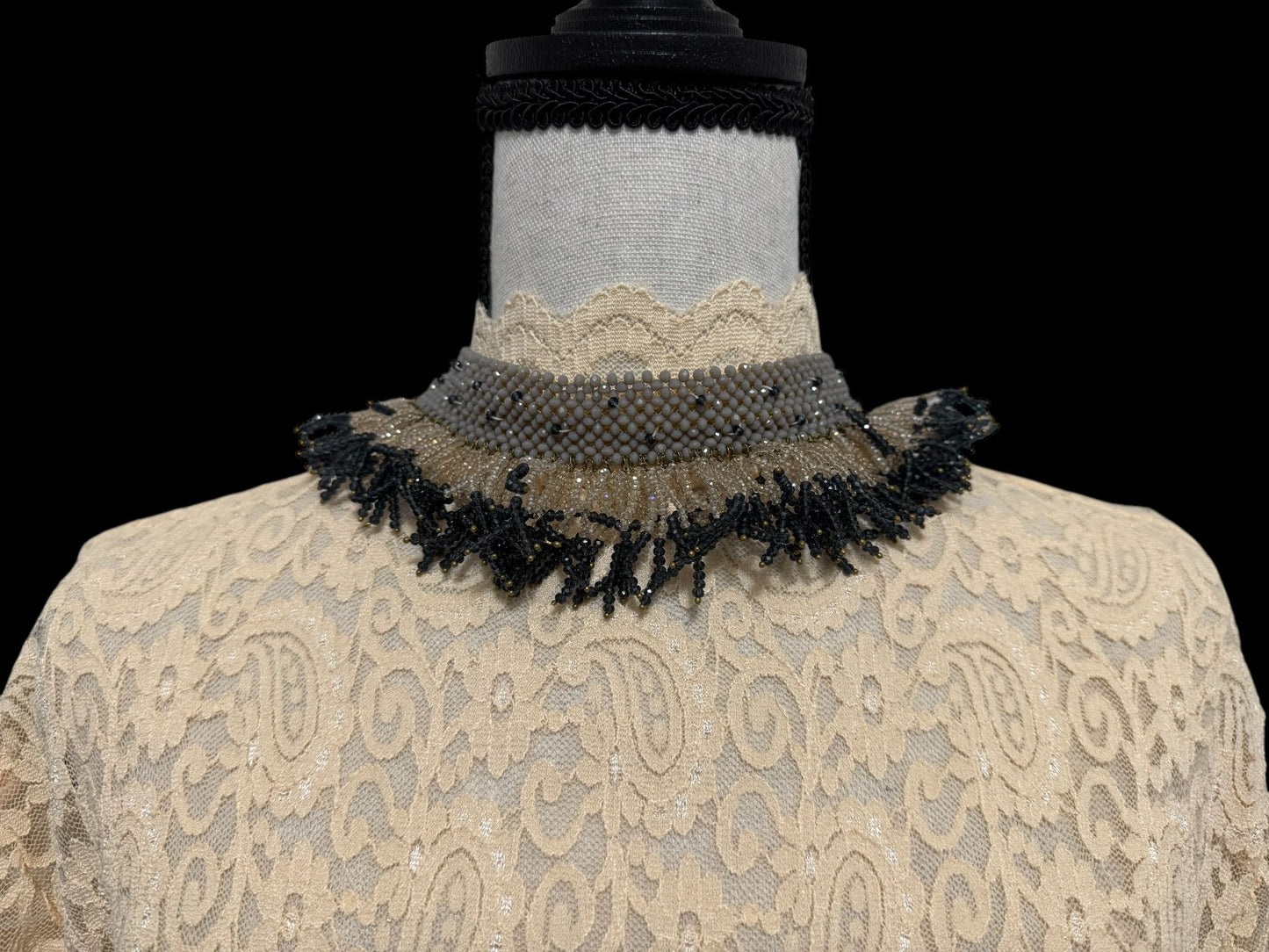 Crystal Woven Choker Black
