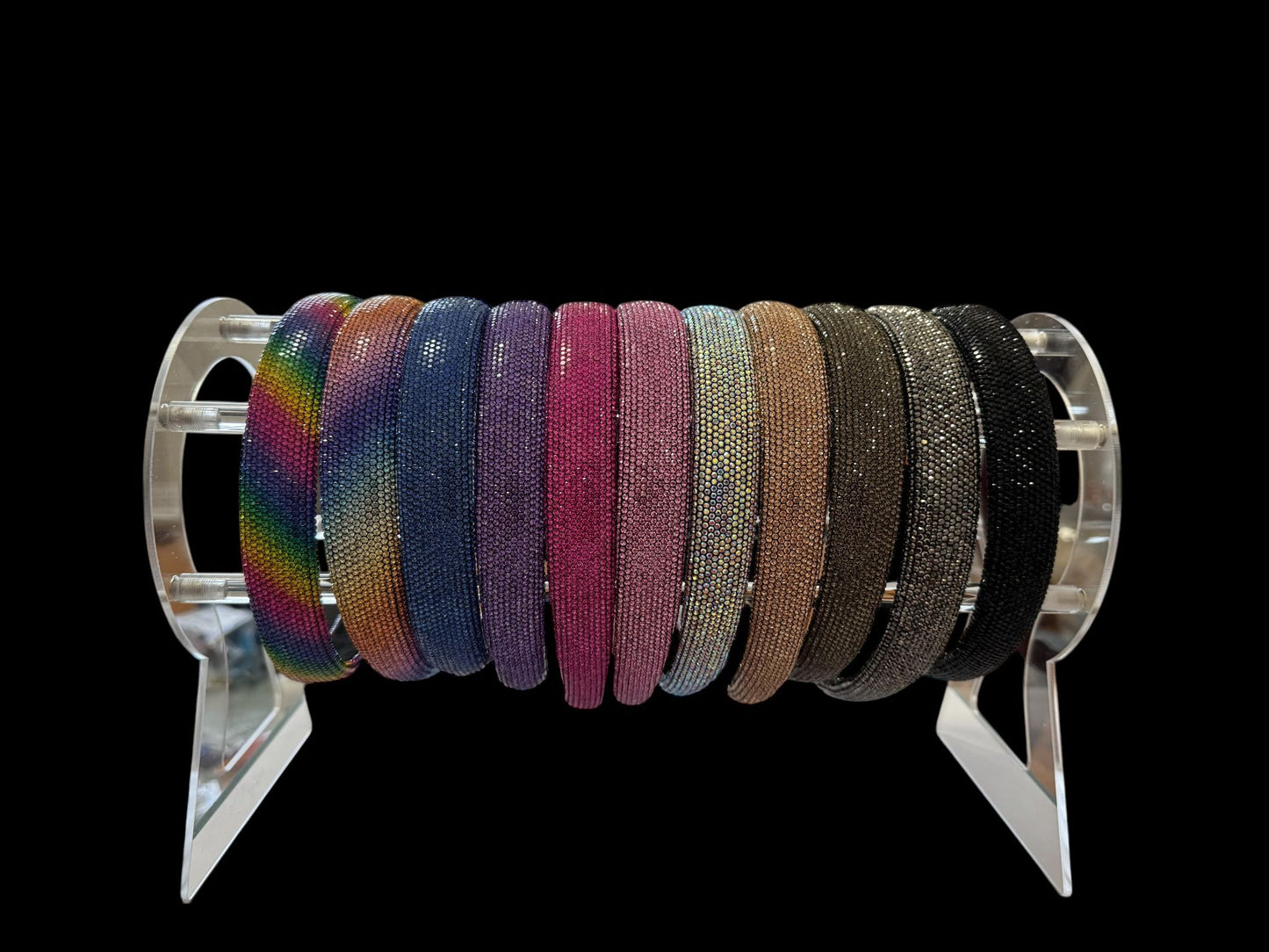 1" Inch Rhinestone Crystal Padded Headband Multicolor