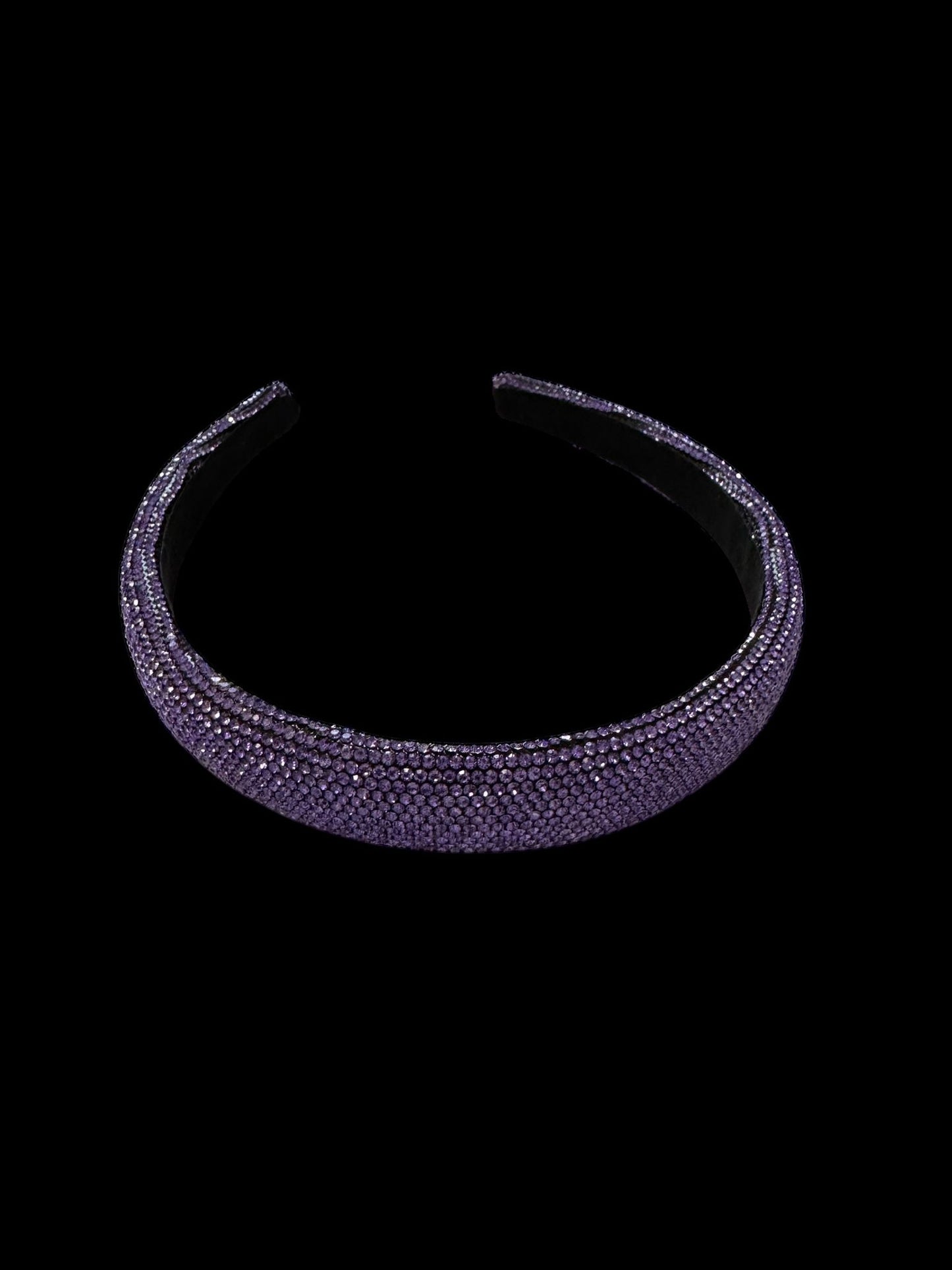 1" Inch Rhinestone Crystal Padded Headband Purple