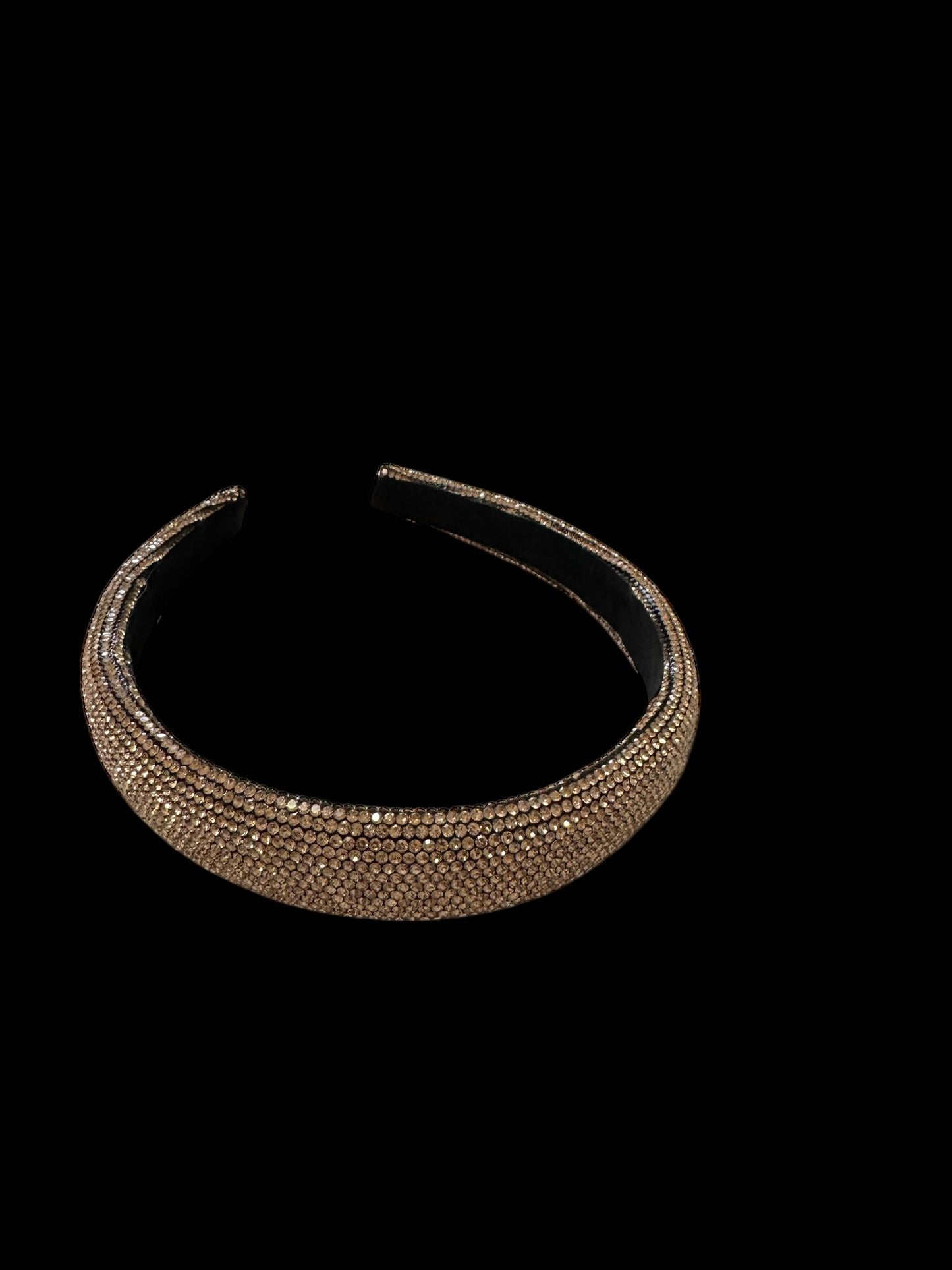 1" Inch Rhinestone Crystal Padded Headband Gold