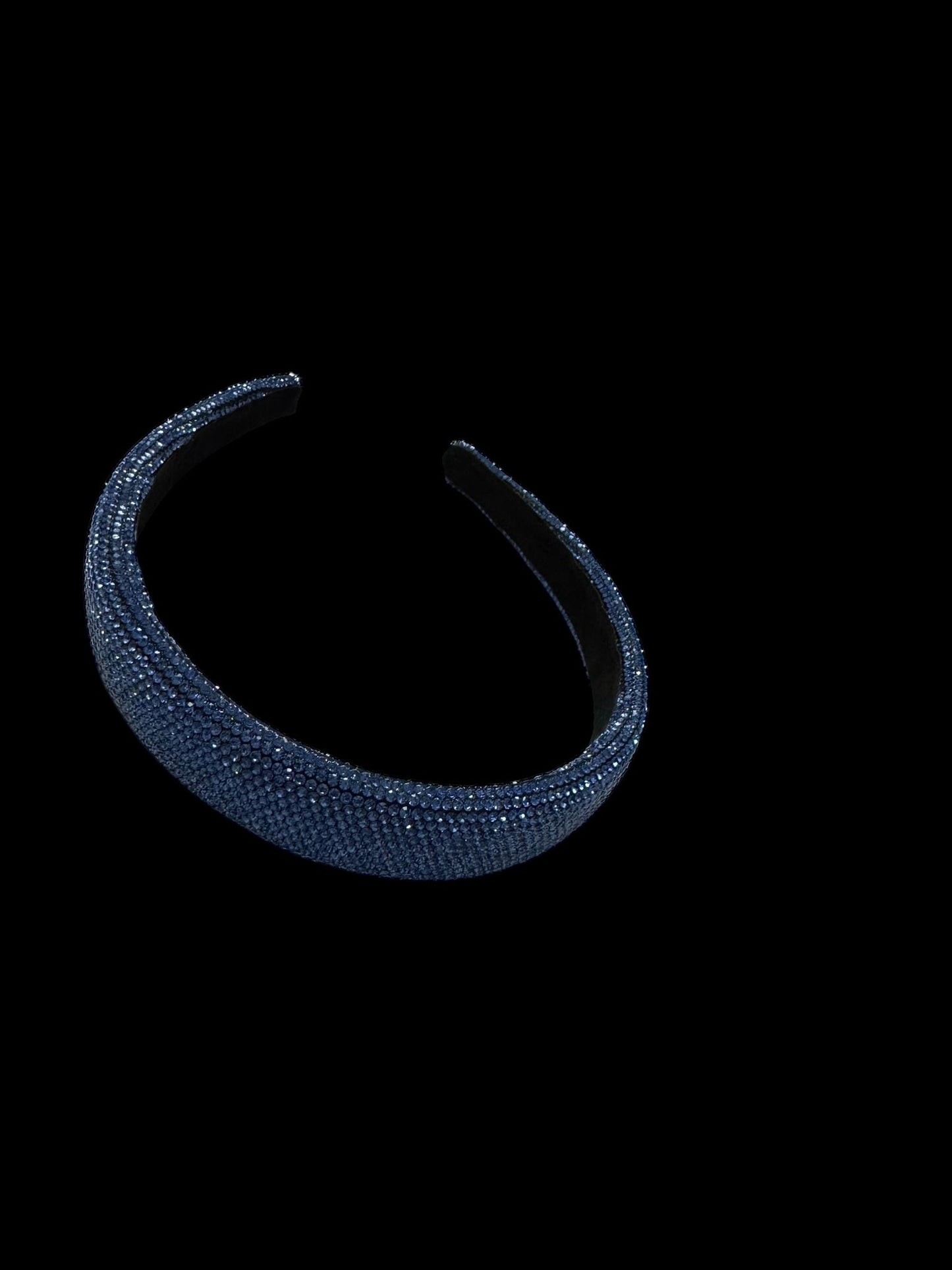 1" Inch Rhinestone Crystal Padded Headband Blue