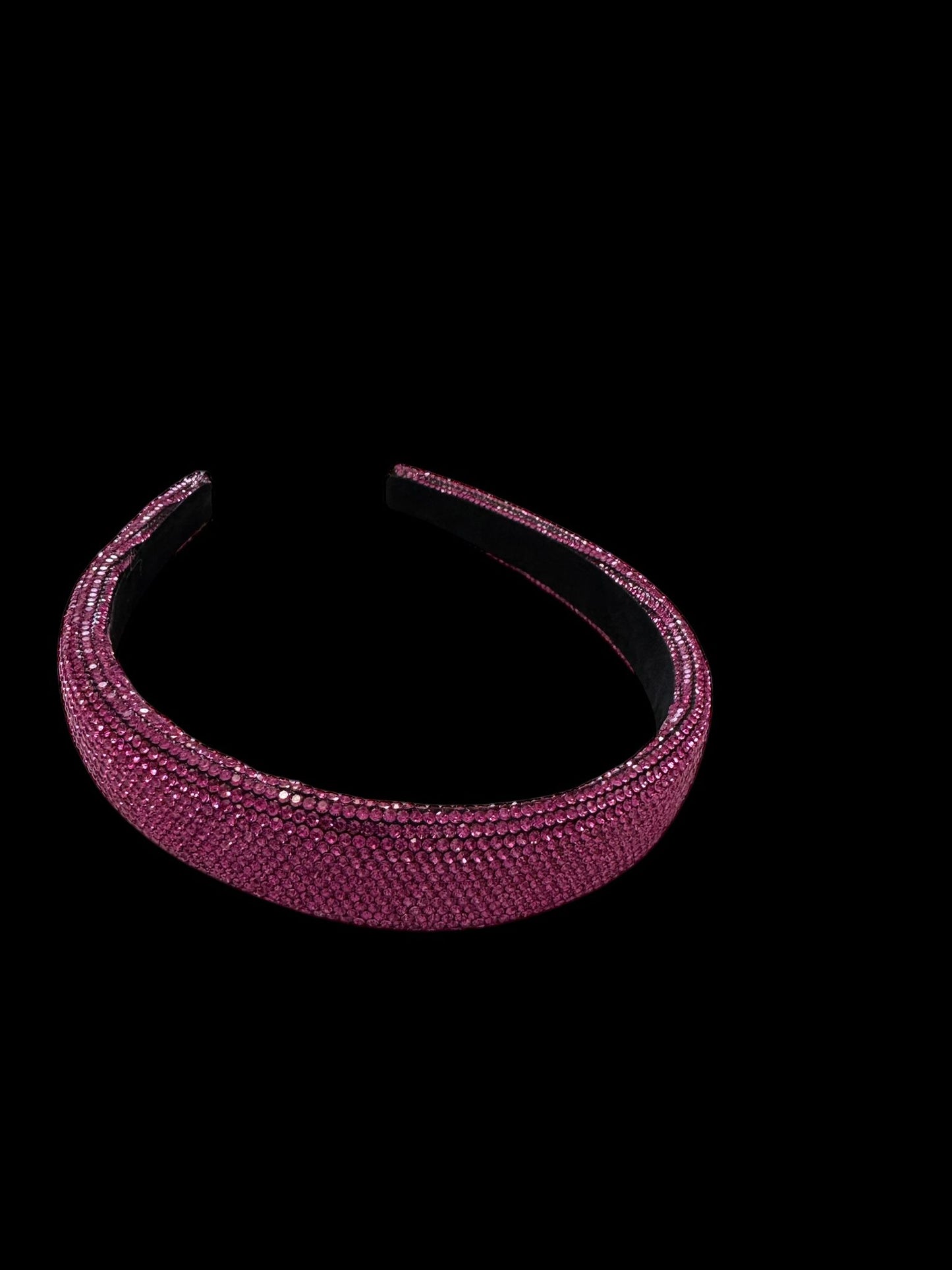 1" Inch Rhinestone Crystal Padded Headband Pink