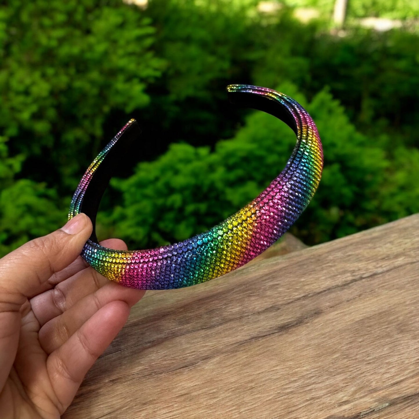 1" Inch Rhinestone Crystal Padded Headband Multicolor