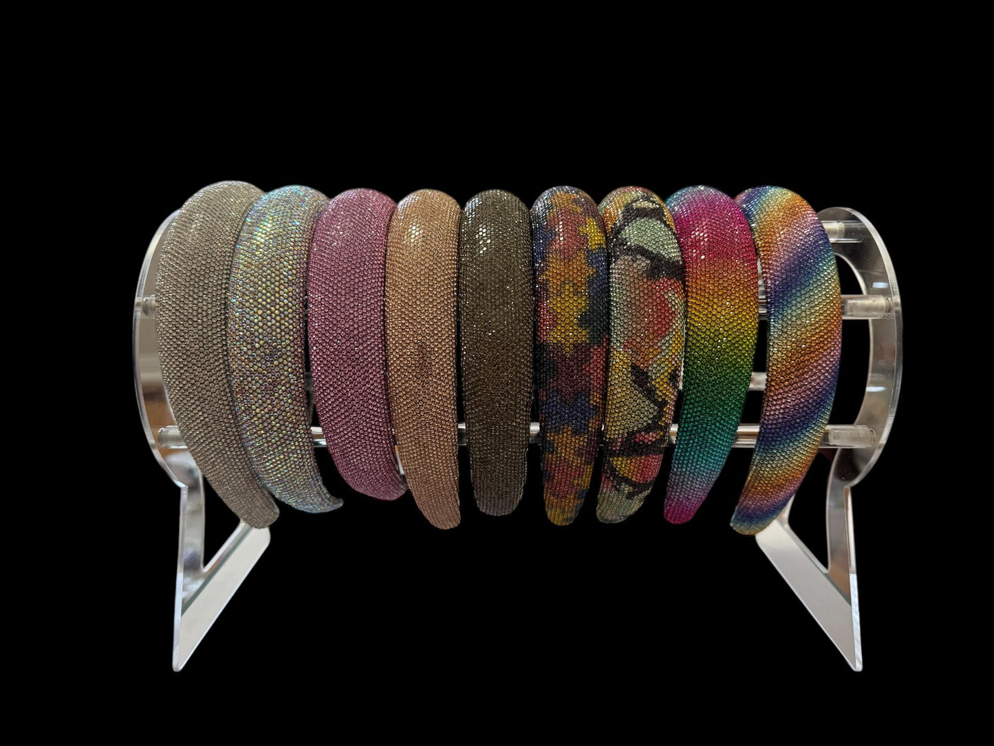 Snake Print Rhinestone Crystal Padded Headband – Bright Colors (2 inch)