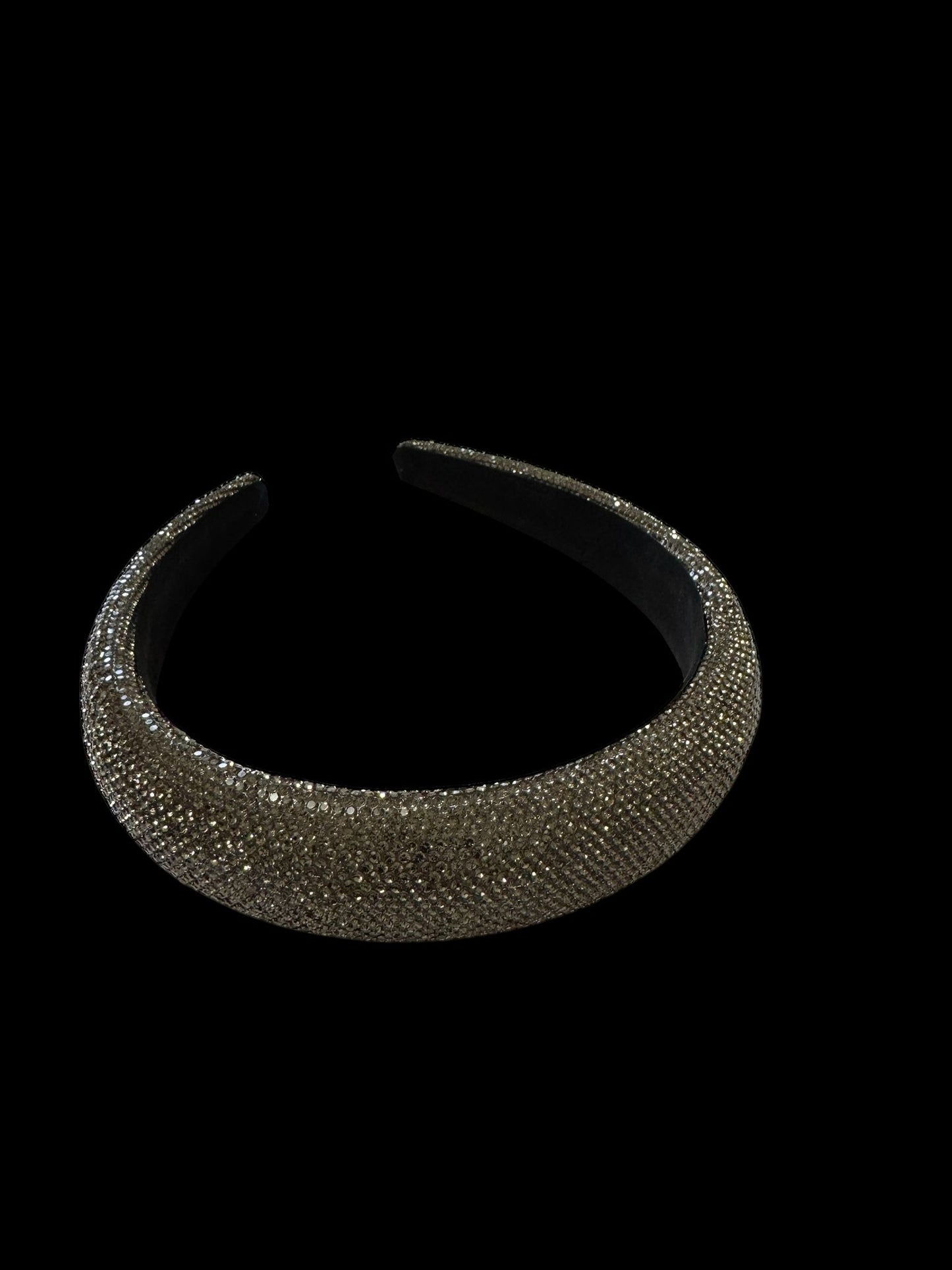 2" Inch Rhinestone Crystal Padded Headband Bronze