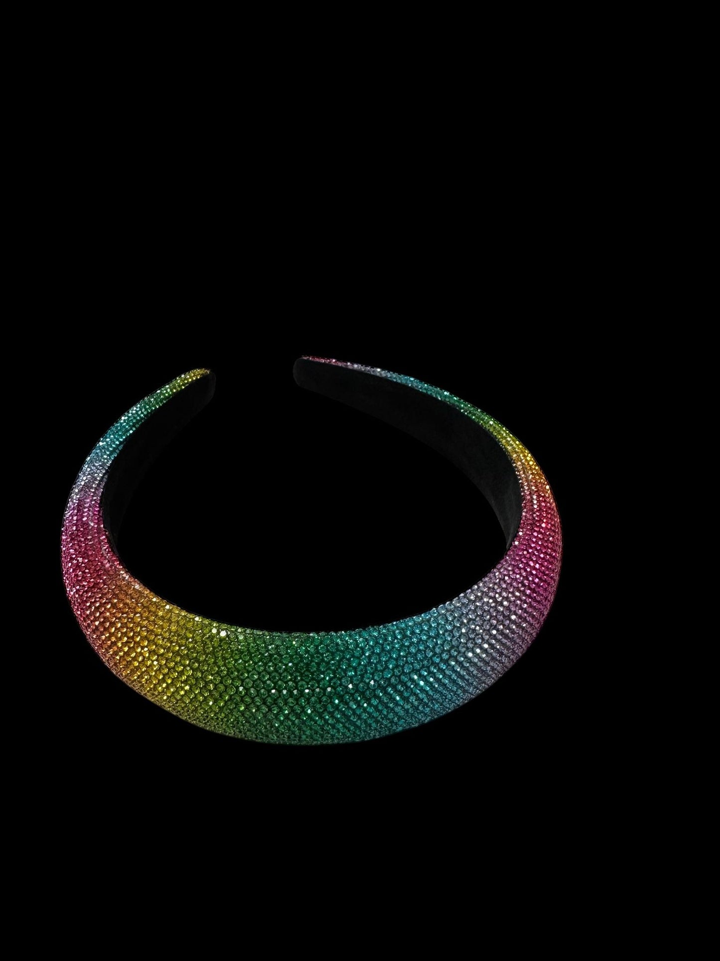 2" Inch Rhinestone Crystal Padded Headband Multicolor