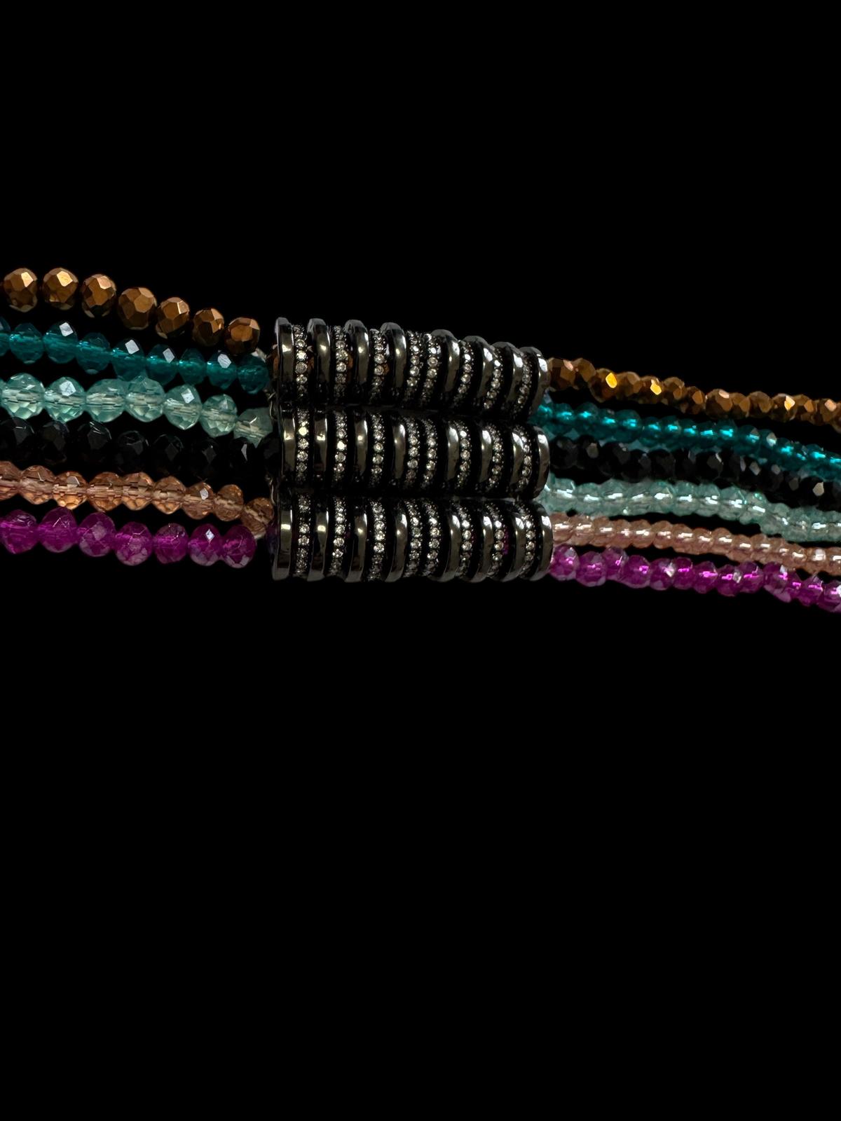 Bracelet Multicolor Pipe Style in Black Polish