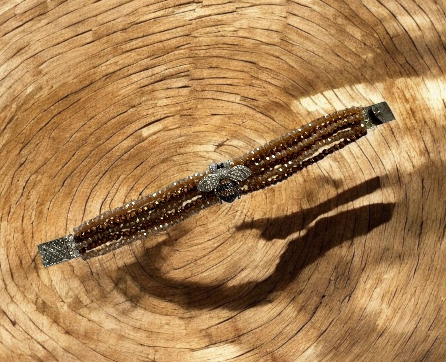 Nature's Elegance Honeybee Charm Bracelet in Color Bronze