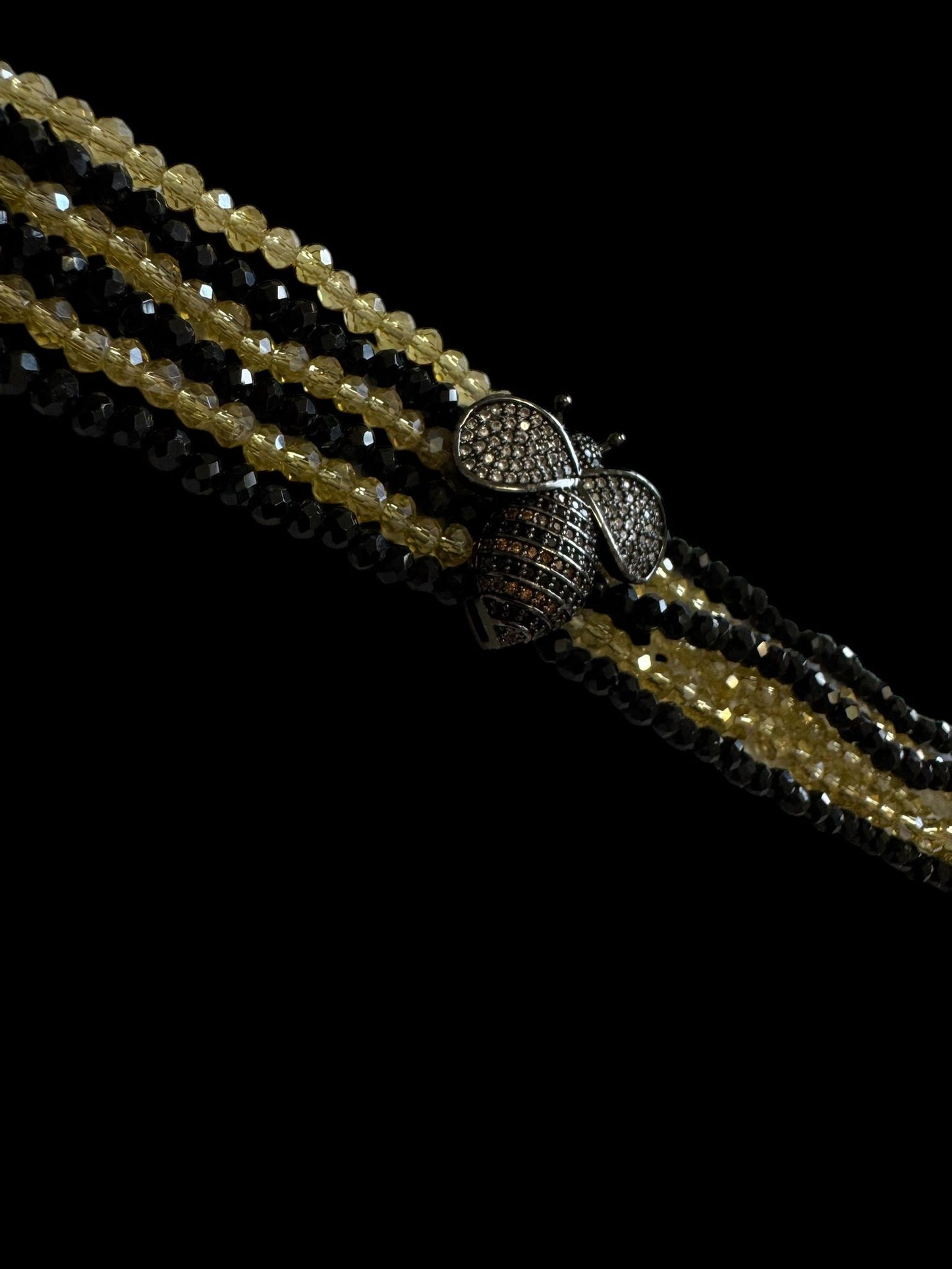 Nature's Elegance Honeybee Charm Bracelet in Color Black