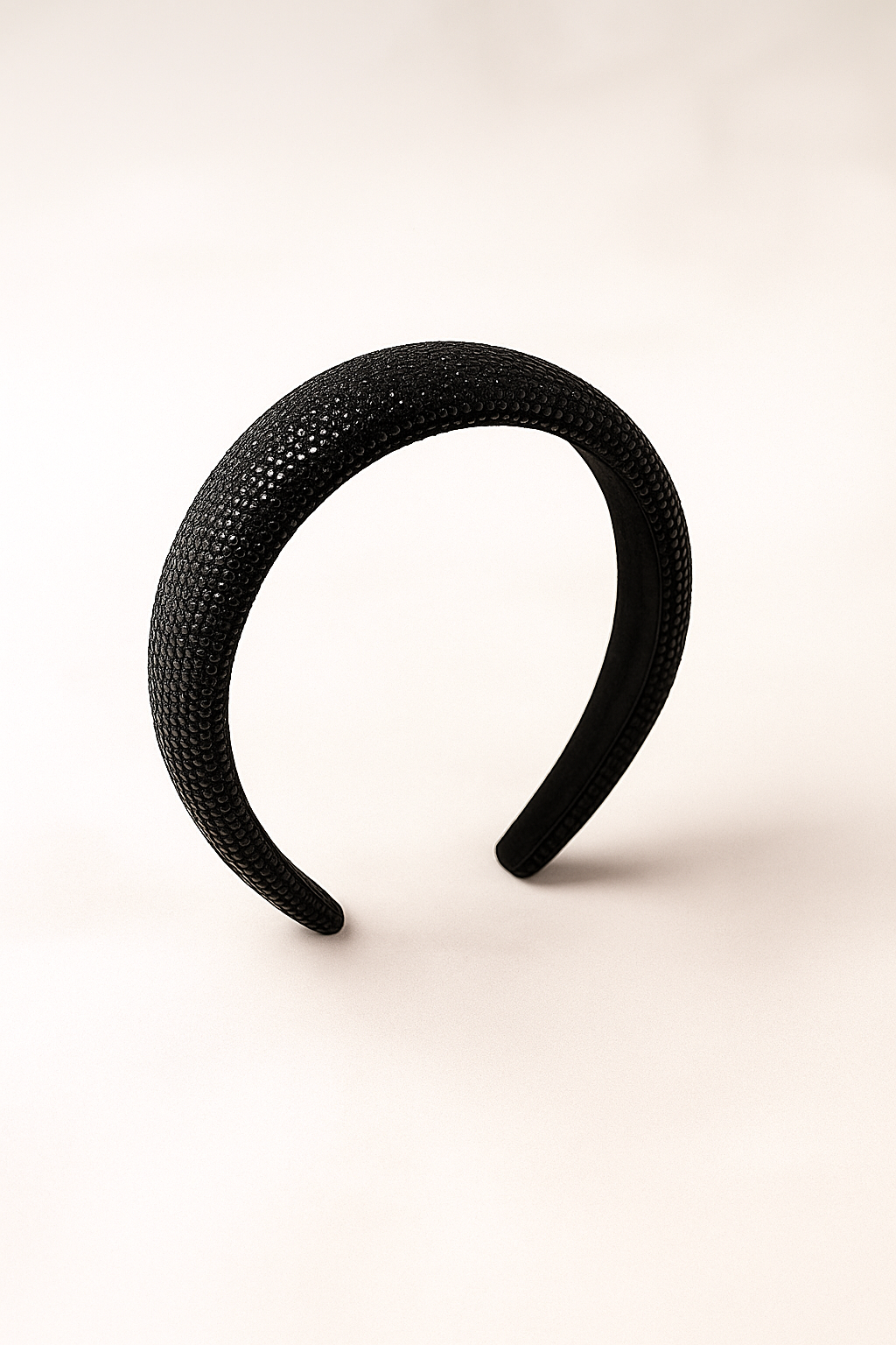 Rhinestone Crystal Padded Headband – Black (1 inch)