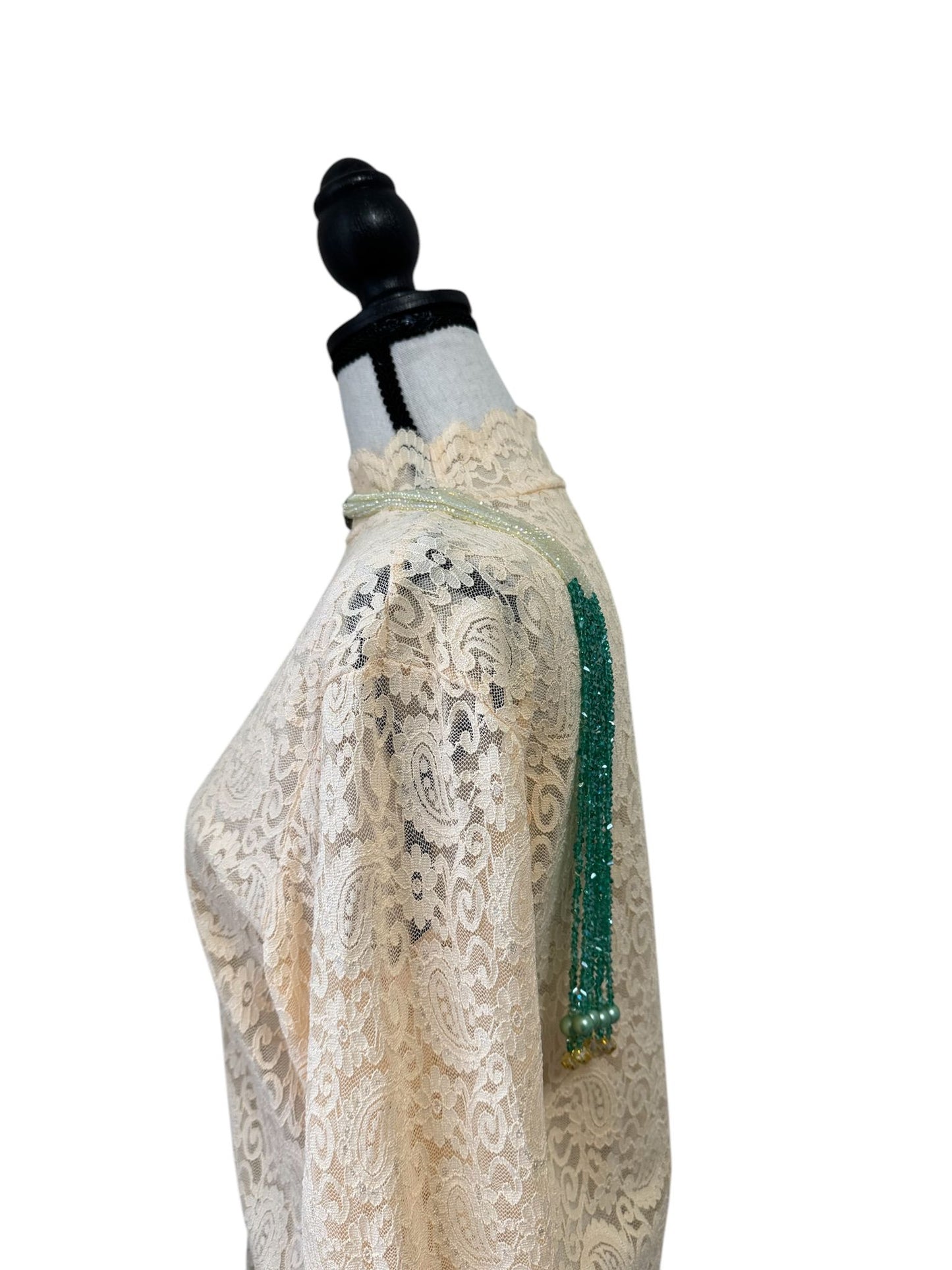 Crystal Scarf Emerald and Pale Green Multiway Drape Style Statement Necklace
