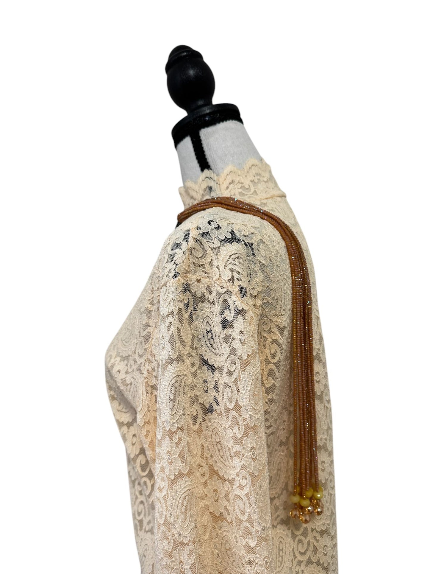 Crystal Scarf Orangish Yellow Multiway Drape Style Statement Necklace