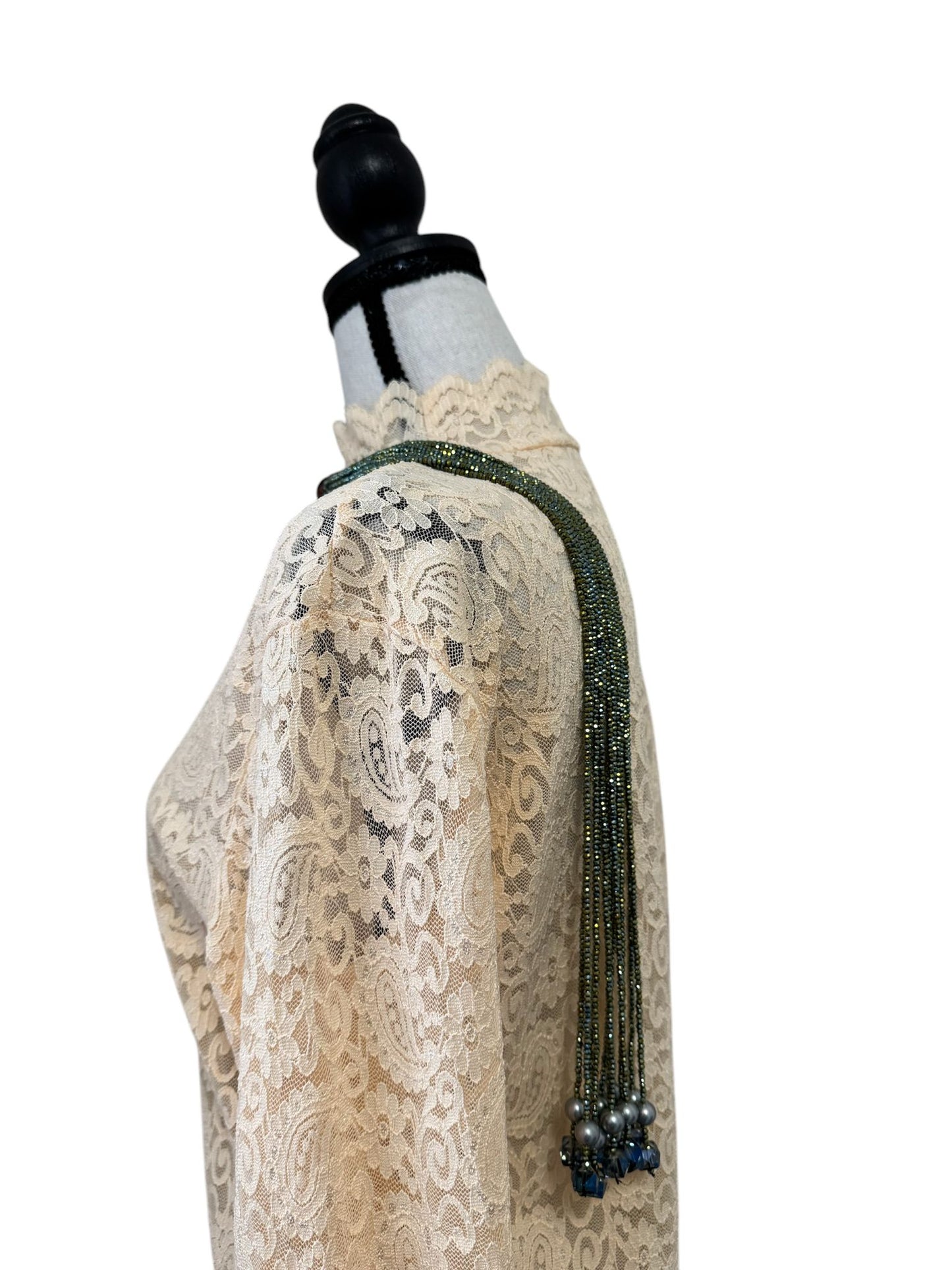 Crystal Scarf Green and Gold Multiway Drape Style Statement Necklace