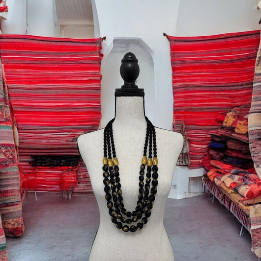 Jamawar Tissue Silk Textile 3 Layer Necklace