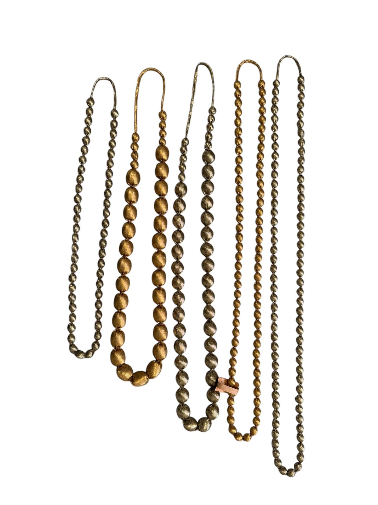 Tissue Silk Textile 5 Individual Lines Grouped Necklace