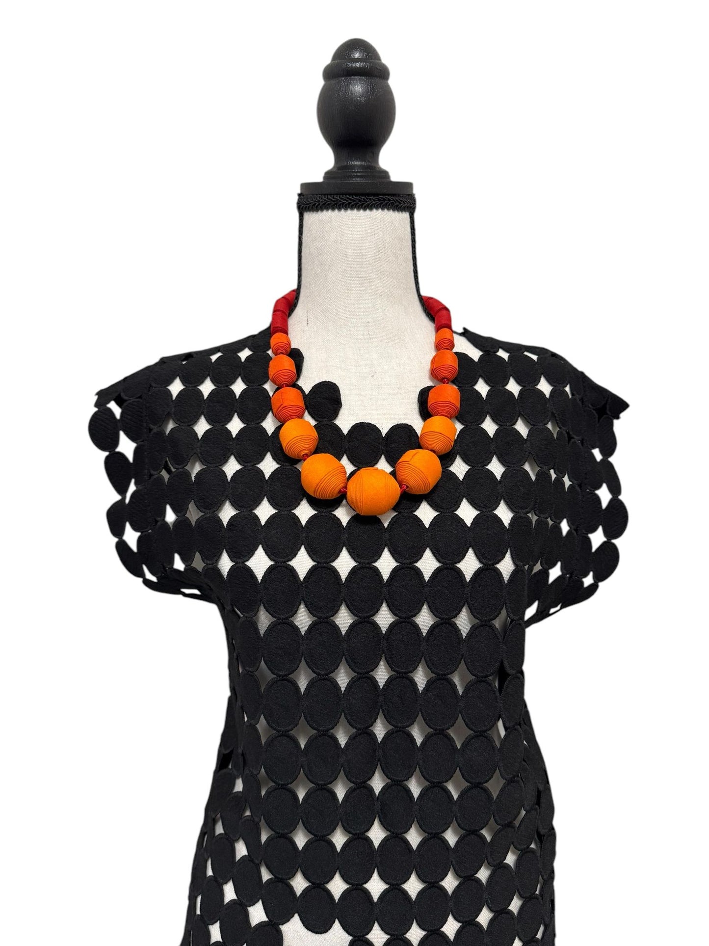 Silk Textile Role Ribbon Necklace
