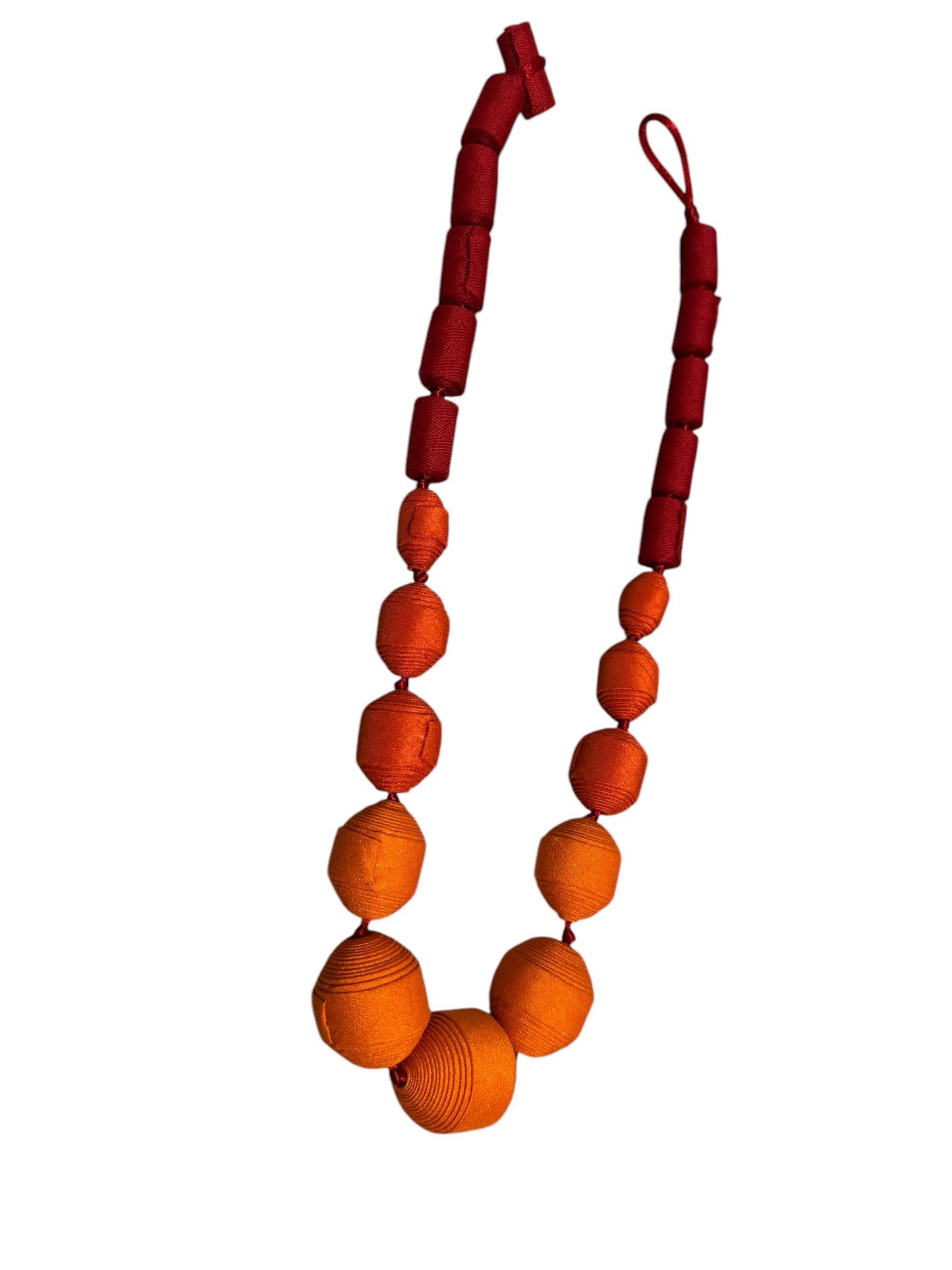 Silk Textile Role Ribbon Necklace