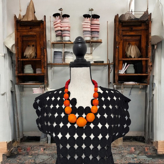 Silk Textile Role Ribbon Necklace
