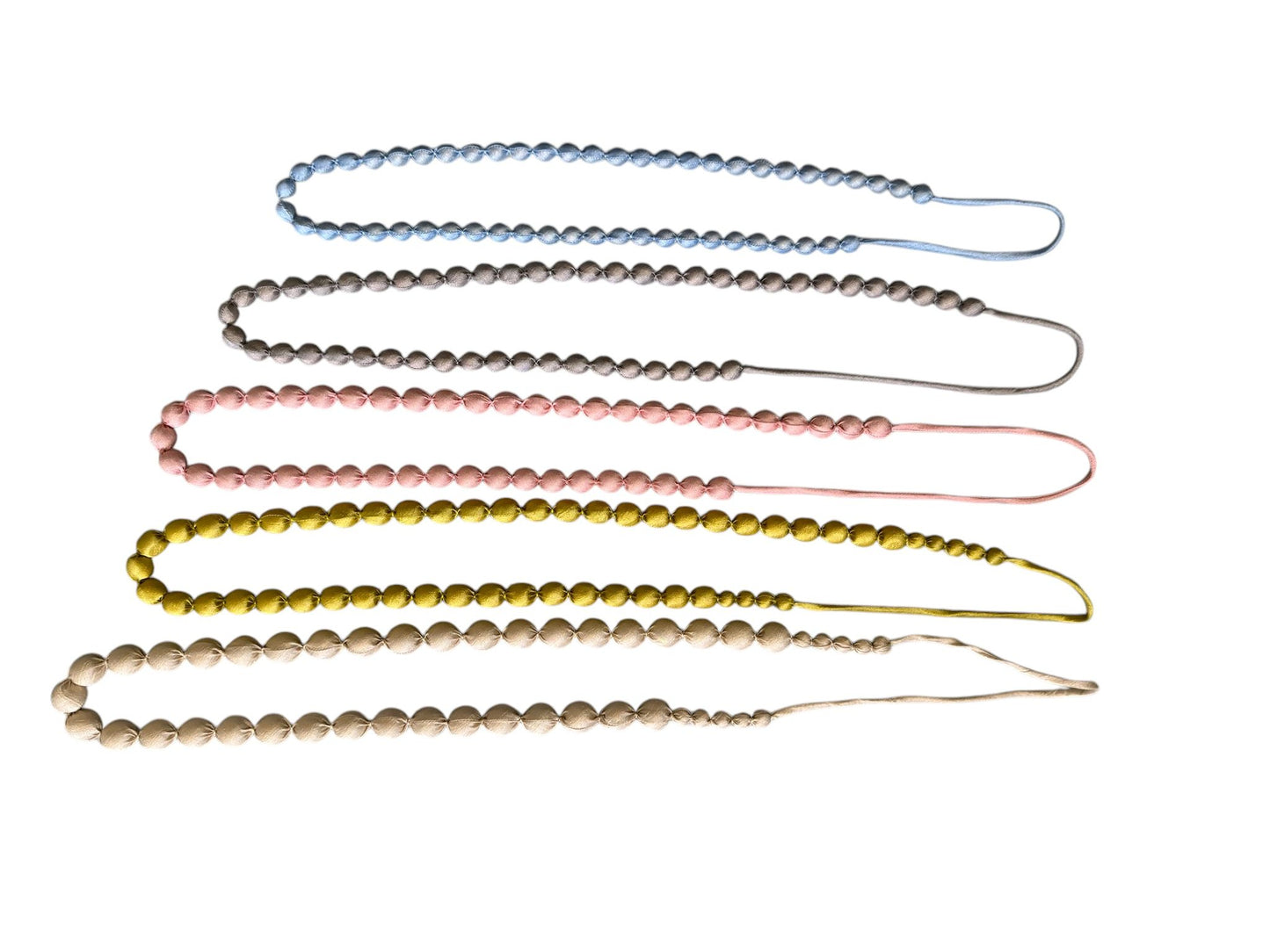 Tissue Silk Textile 5 Individual Lines Grouped Necklace