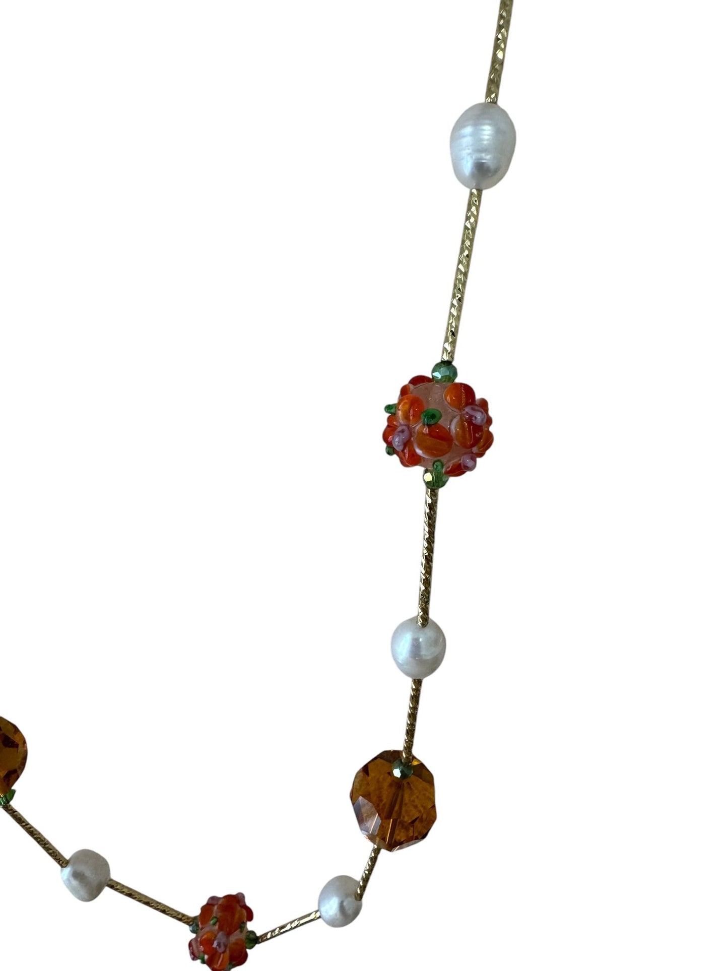 Fresh Water Pearl Swarovski Beads Japanese Carved Glass Bead