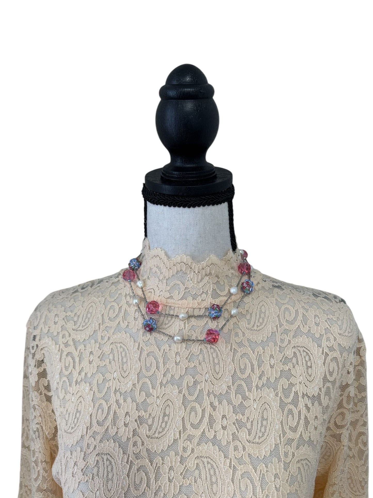 Fresh Water Pearl Swarovski Beads Japanese Carved Glass Bead