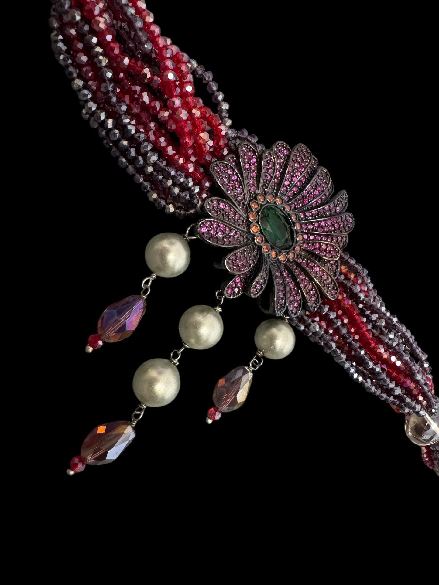 Crystal Chocker with Zircon Pendant