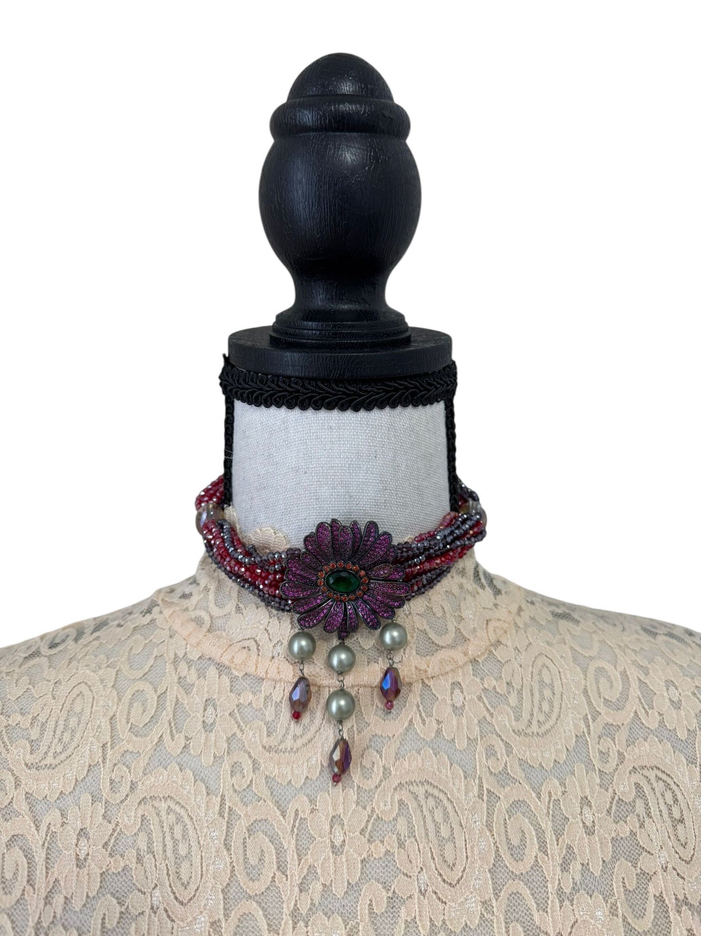 Crystal Chocker with Zircon Pendant