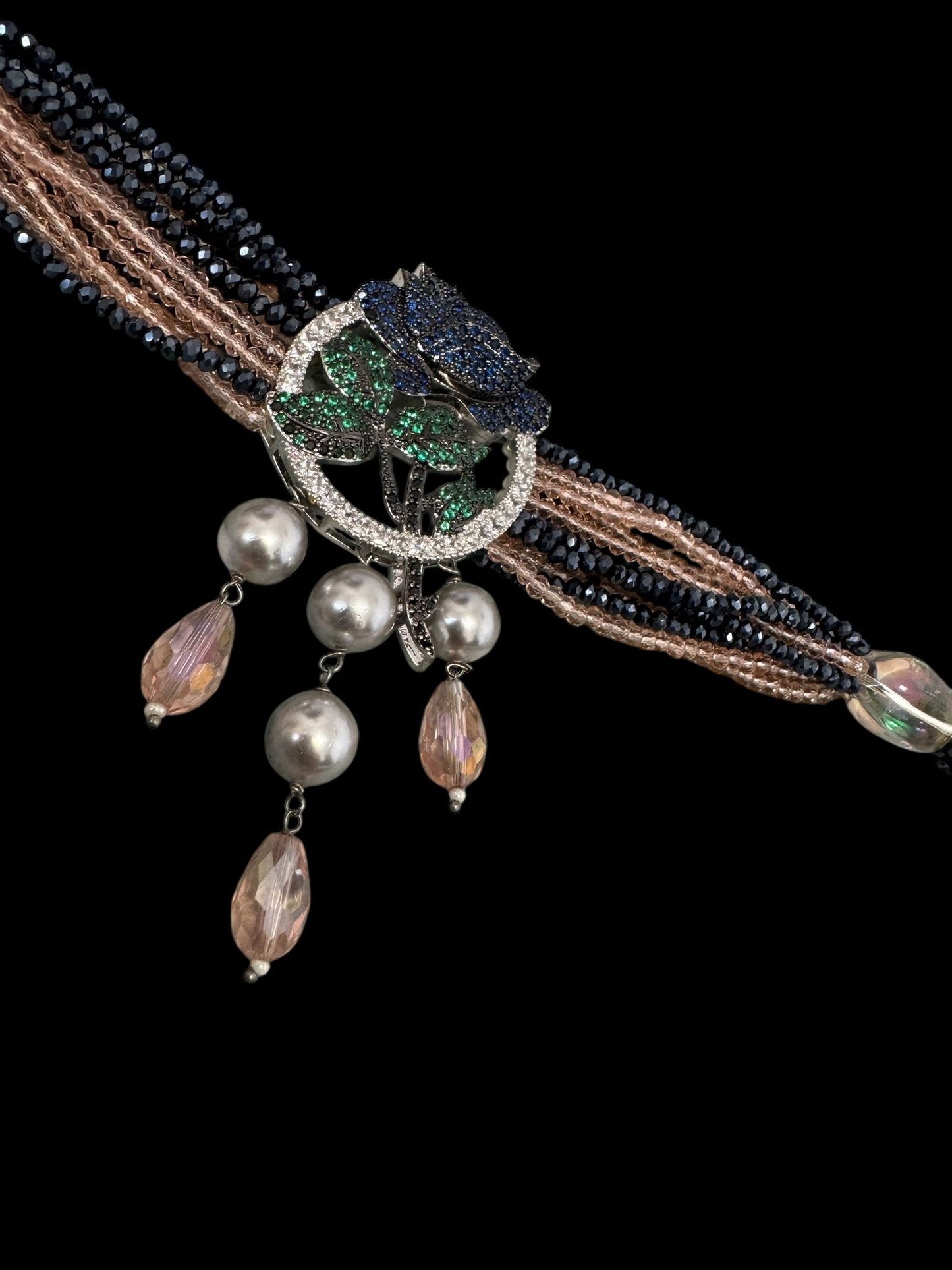 Crystal Chocker with Zircon Pendant