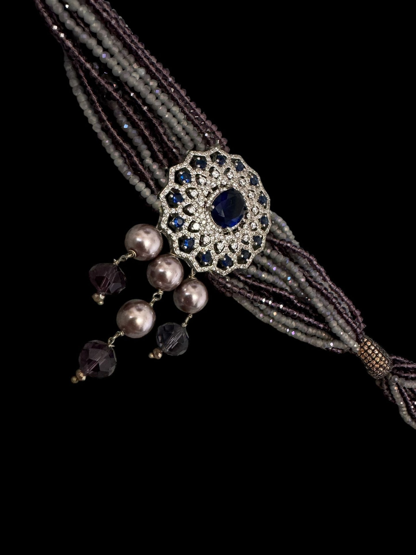 Crystal Chocker with Zircon Pendant