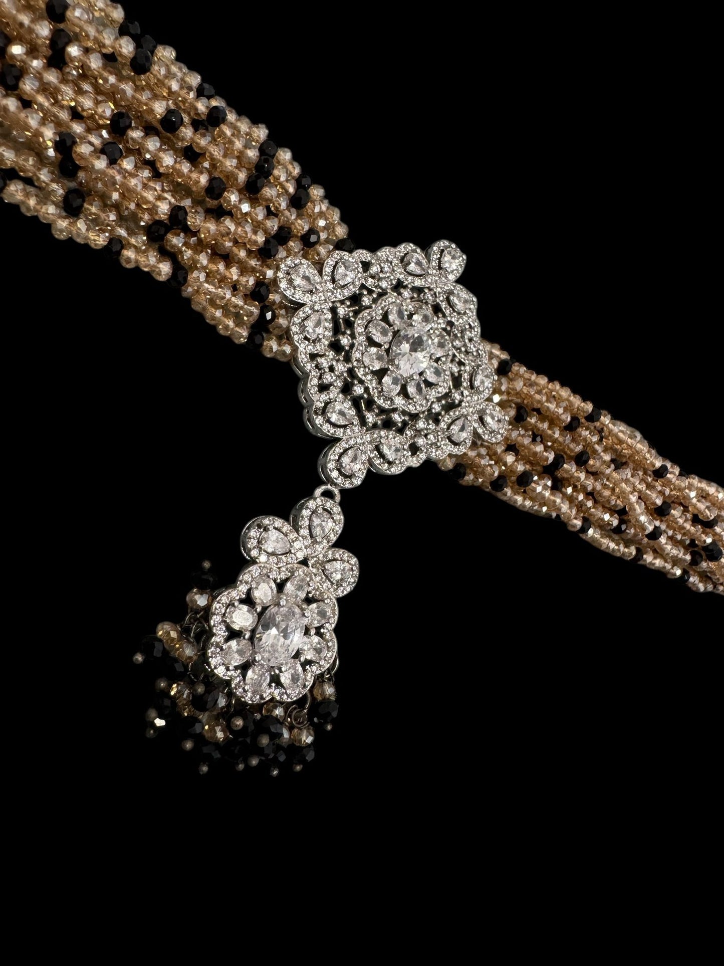 Crystal Chocker with Zircon Pendant