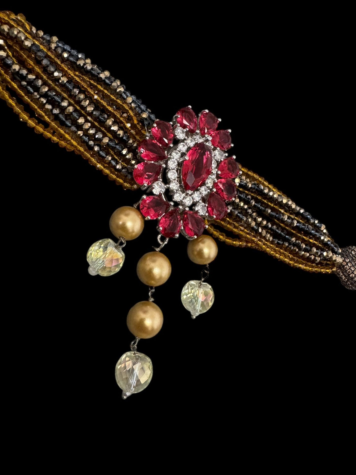 Crystal Chocker with Zircon Pendant