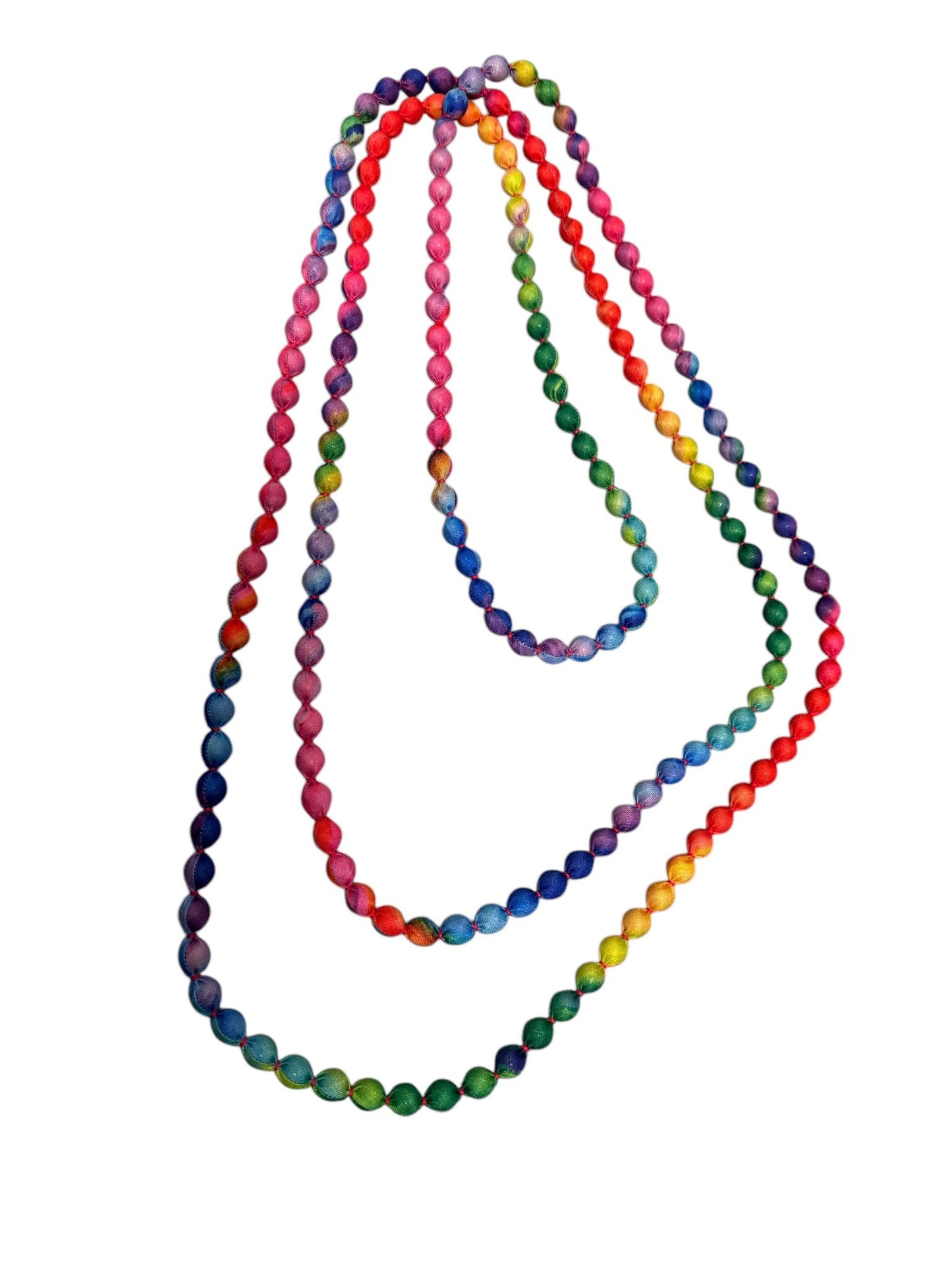 Silk Textile Tie & Dye Extra Long Necklace