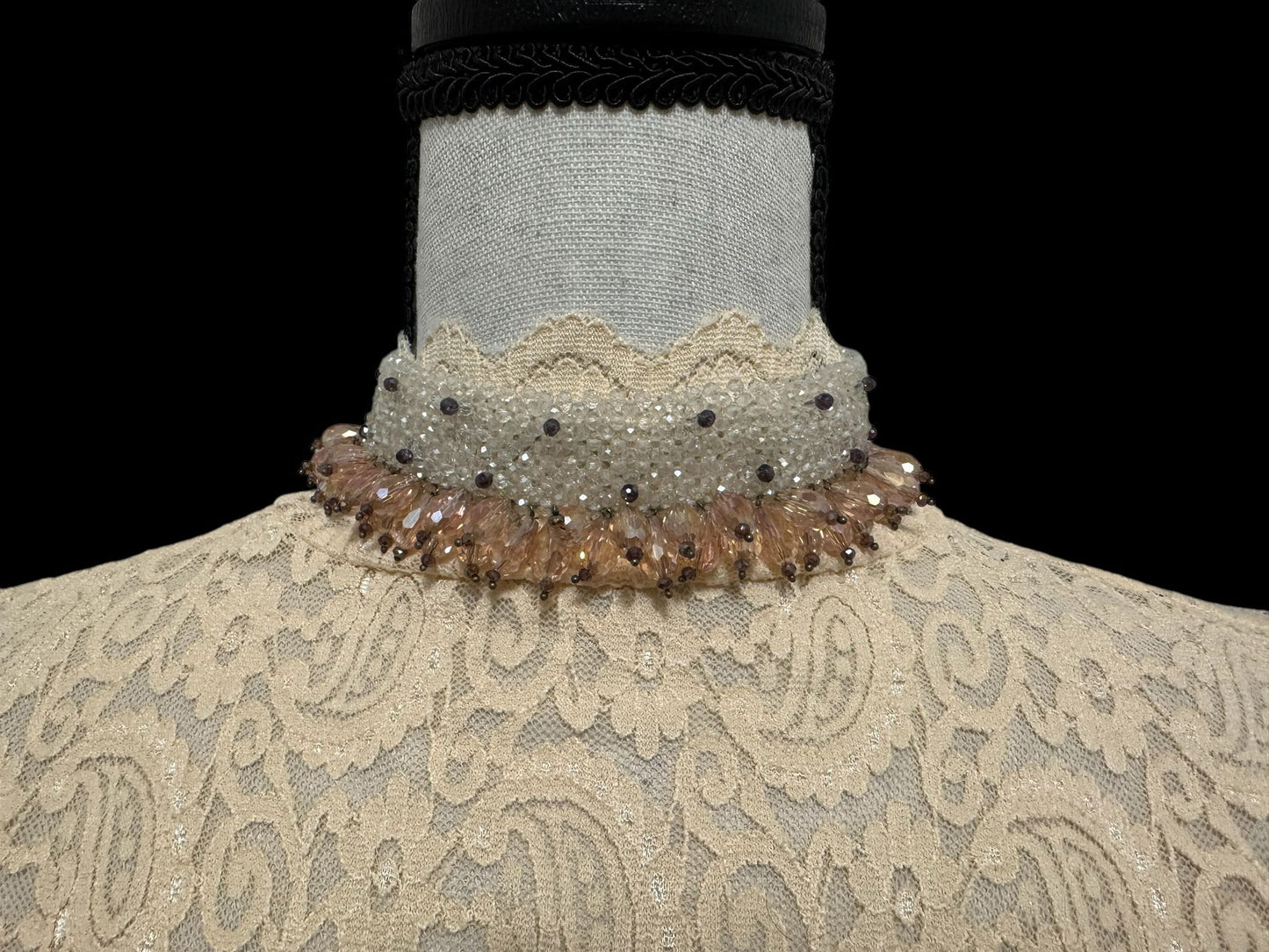 Crystal Woven Choker White