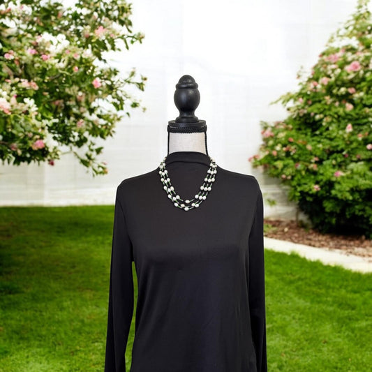 Fresh Water Pearl Tricolored 3 Layer Short Necklace Green