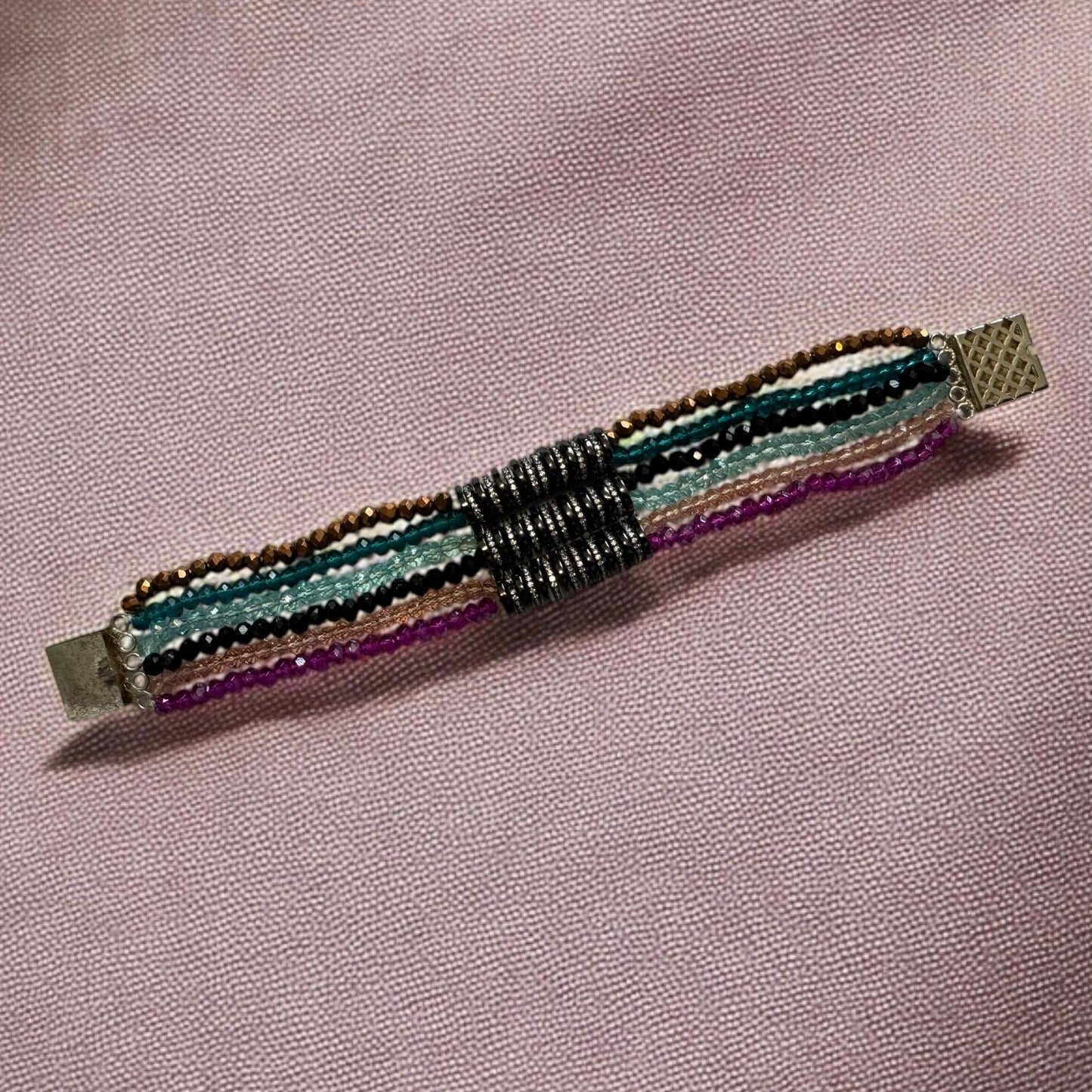 Bracelet Multicolor Pipe Style in Black Polish