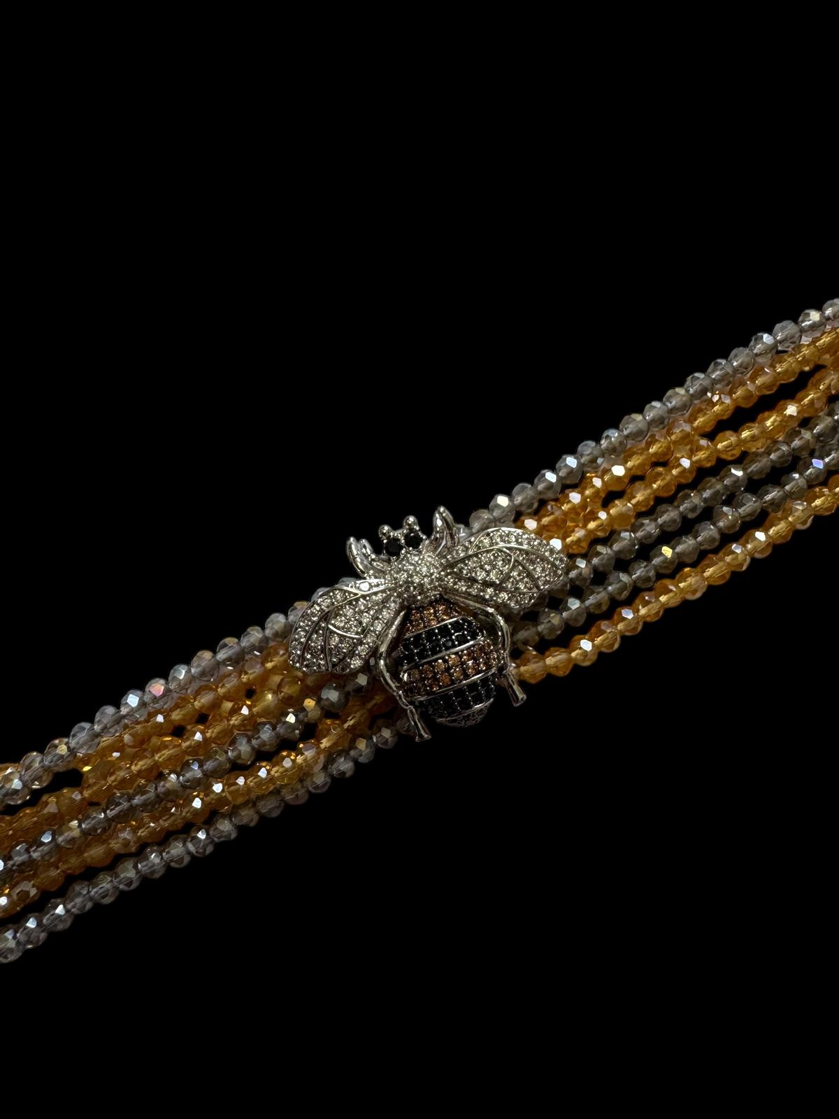Nature's Elegance Honeybee Charm Bracelet in Color Yellow