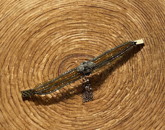Nature's Elegance Honeybee Charm Bracelet in Color Yellow