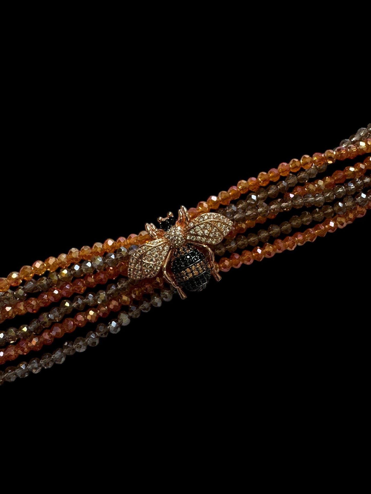 Nature's Elegance Honeybee Charm Bracelet in Color Orange