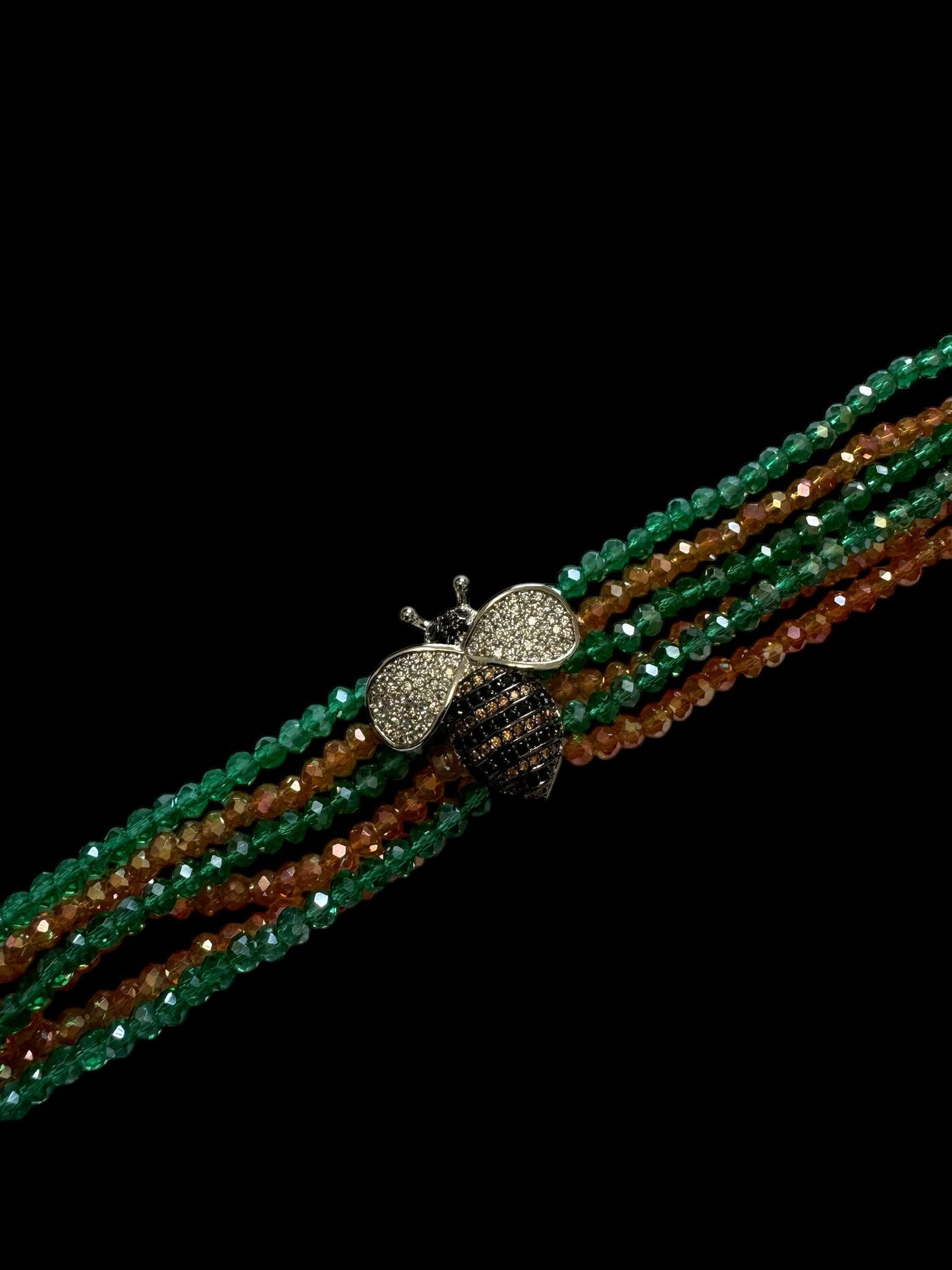 Nature's Elegance Honeybee Charm Bracelet in Color Green