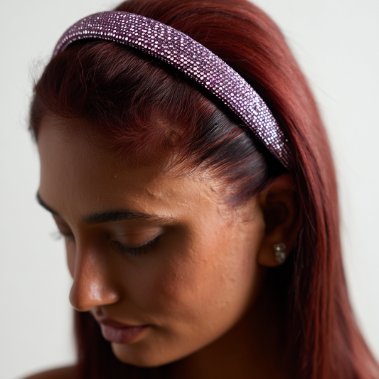 Rhinestone Crystal Padded Headband – Rose Gold (1 inch)